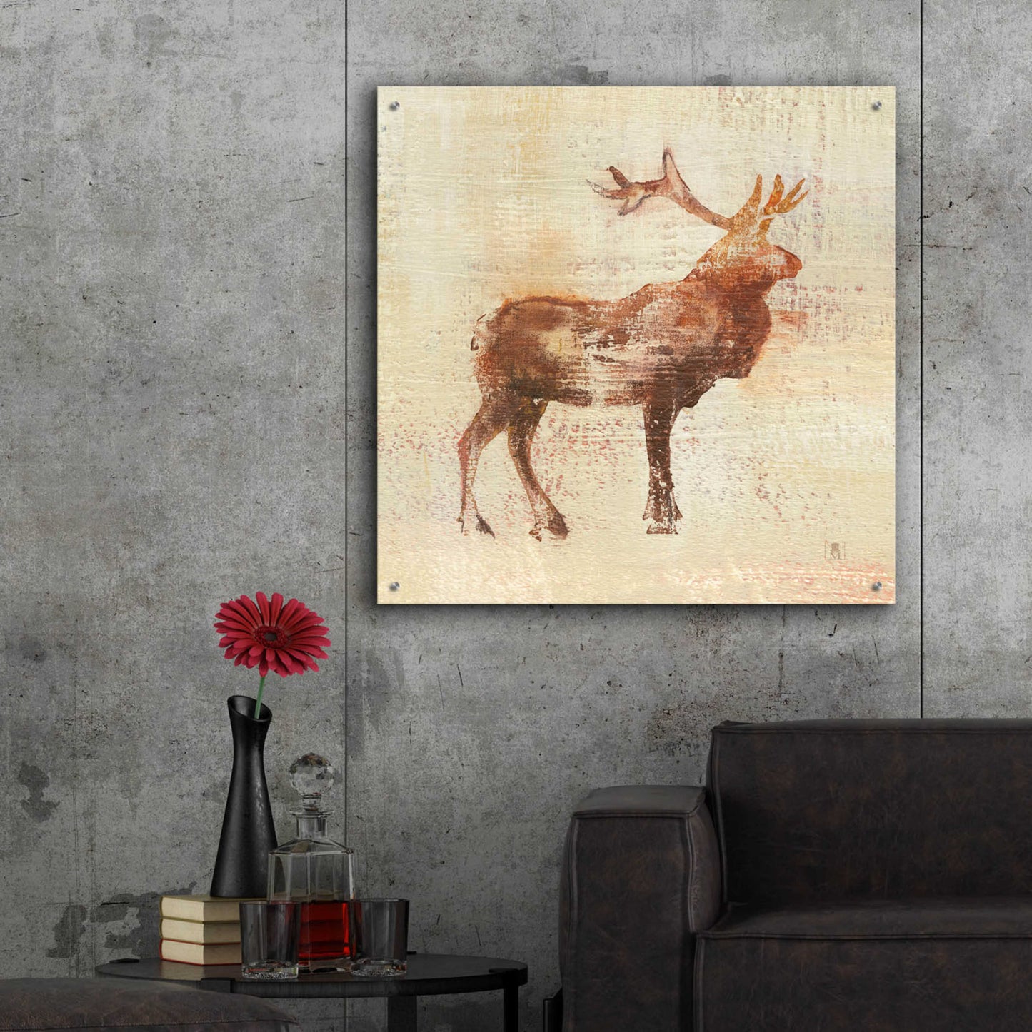 Epic Art 'Elk Study v2' by Studio Mousseau, Acrylic Glass Wall Art,36x36