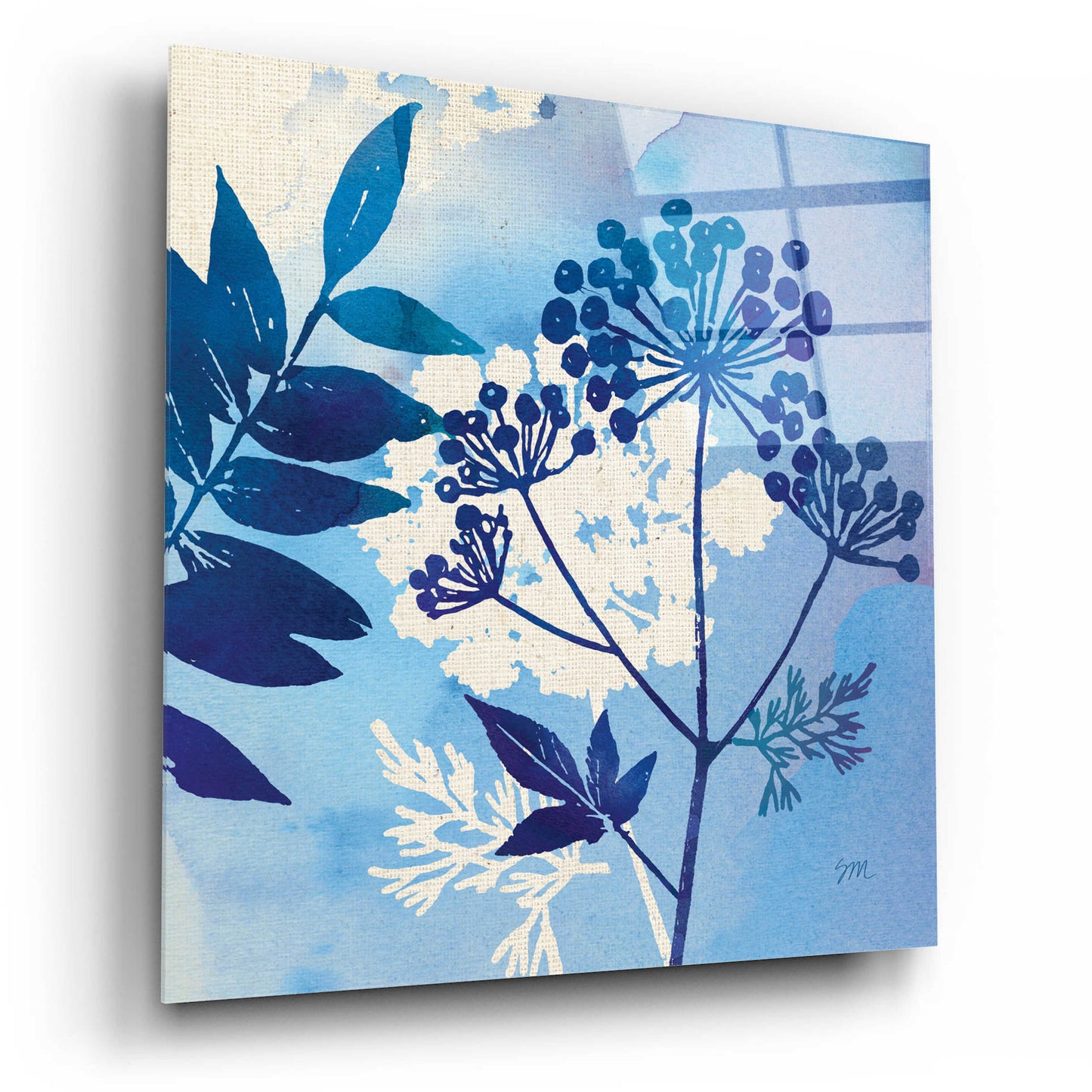 Epic Art 'Blue Sky Garden I' by Studio Mousseau, Acrylic Glass Wall Art,12x12