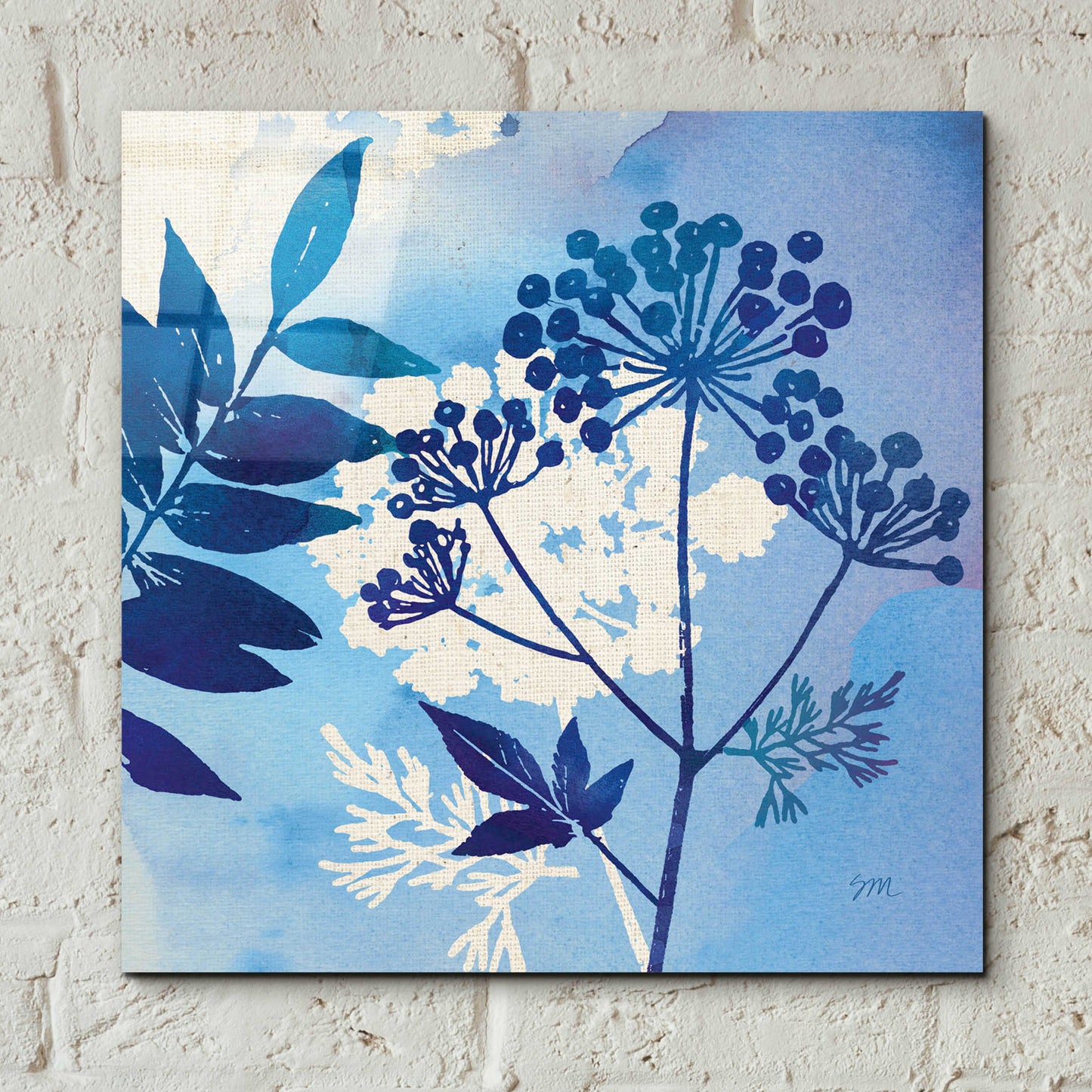 Epic Art 'Blue Sky Garden I' by Studio Mousseau, Acrylic Glass Wall Art,12x12