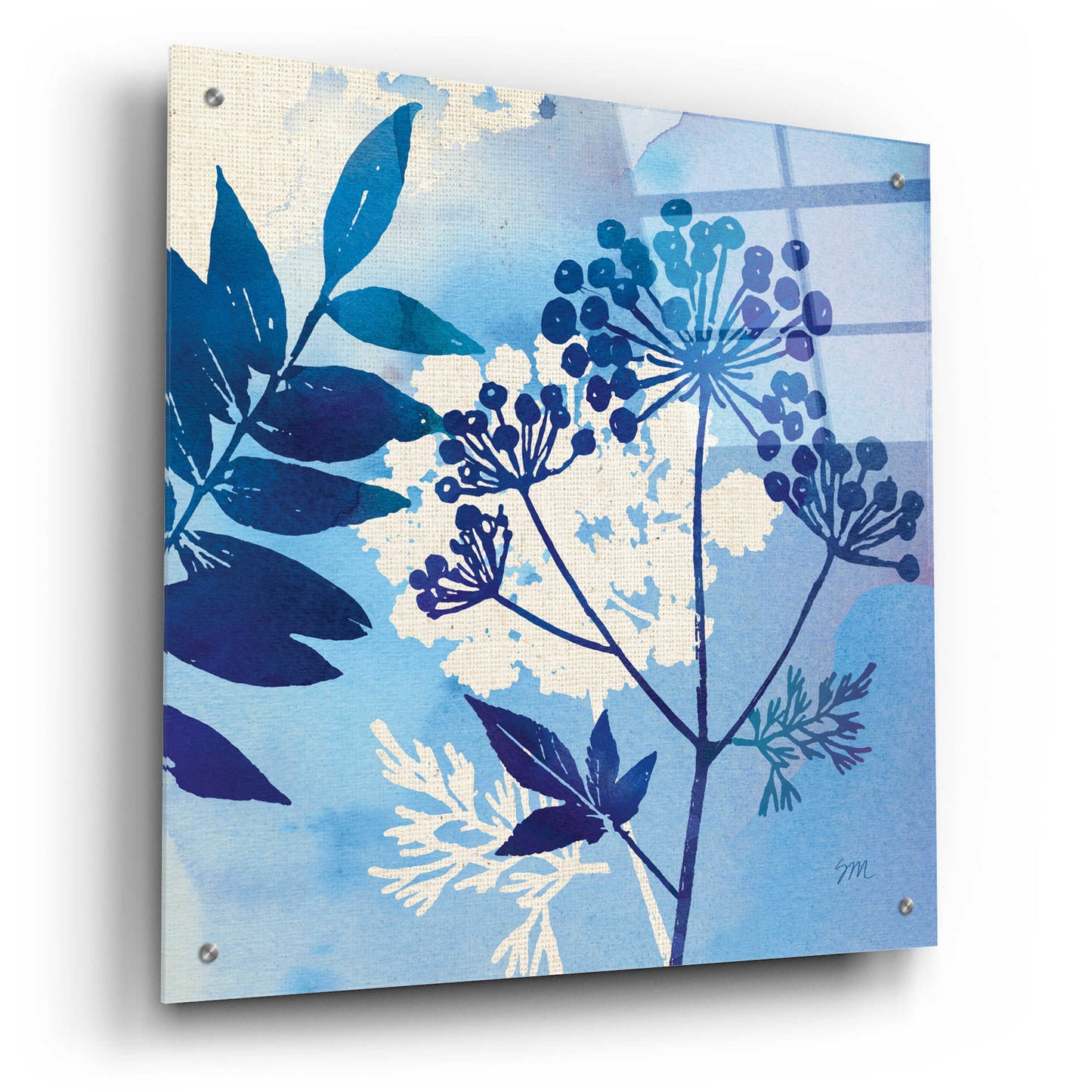 Epic Art 'Blue Sky Garden I' by Studio Mousseau, Acrylic Glass Wall Art,24x24