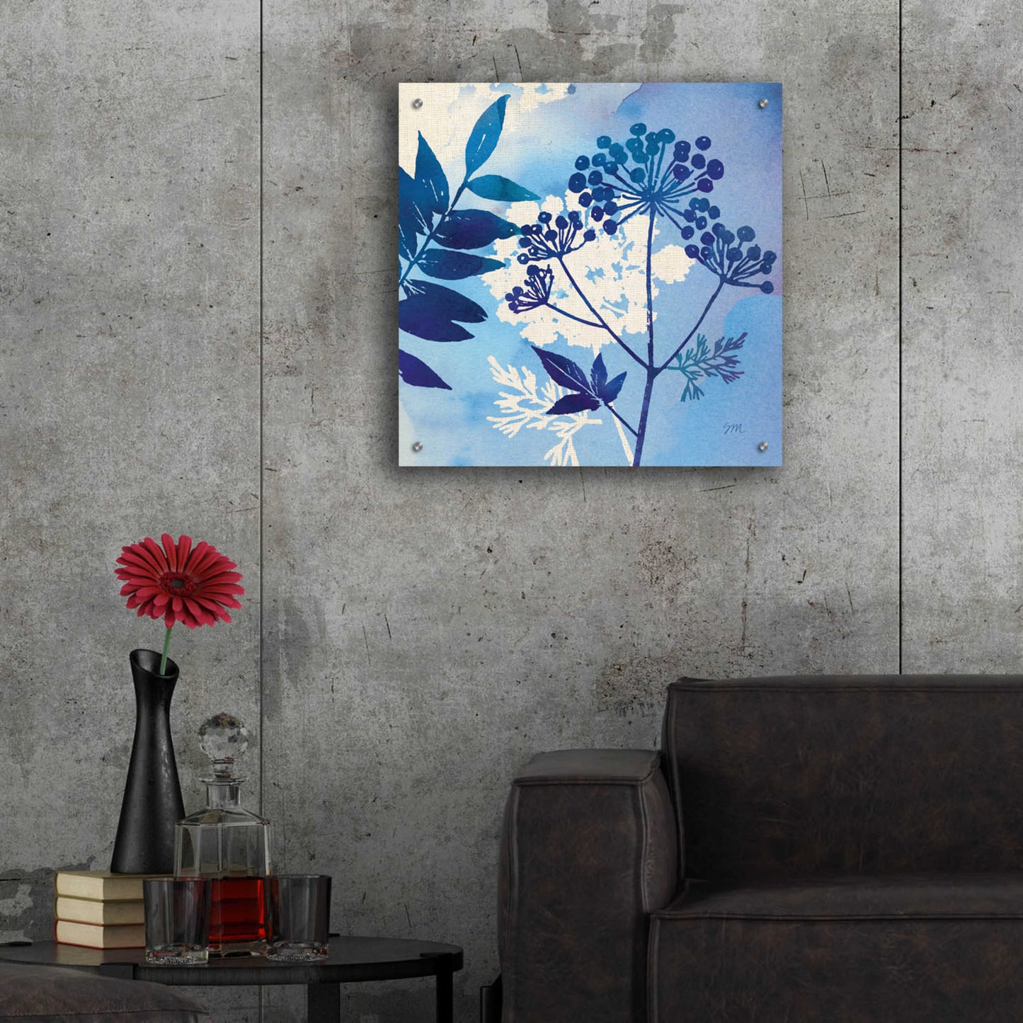 Epic Art 'Blue Sky Garden I' by Studio Mousseau, Acrylic Glass Wall Art,24x24