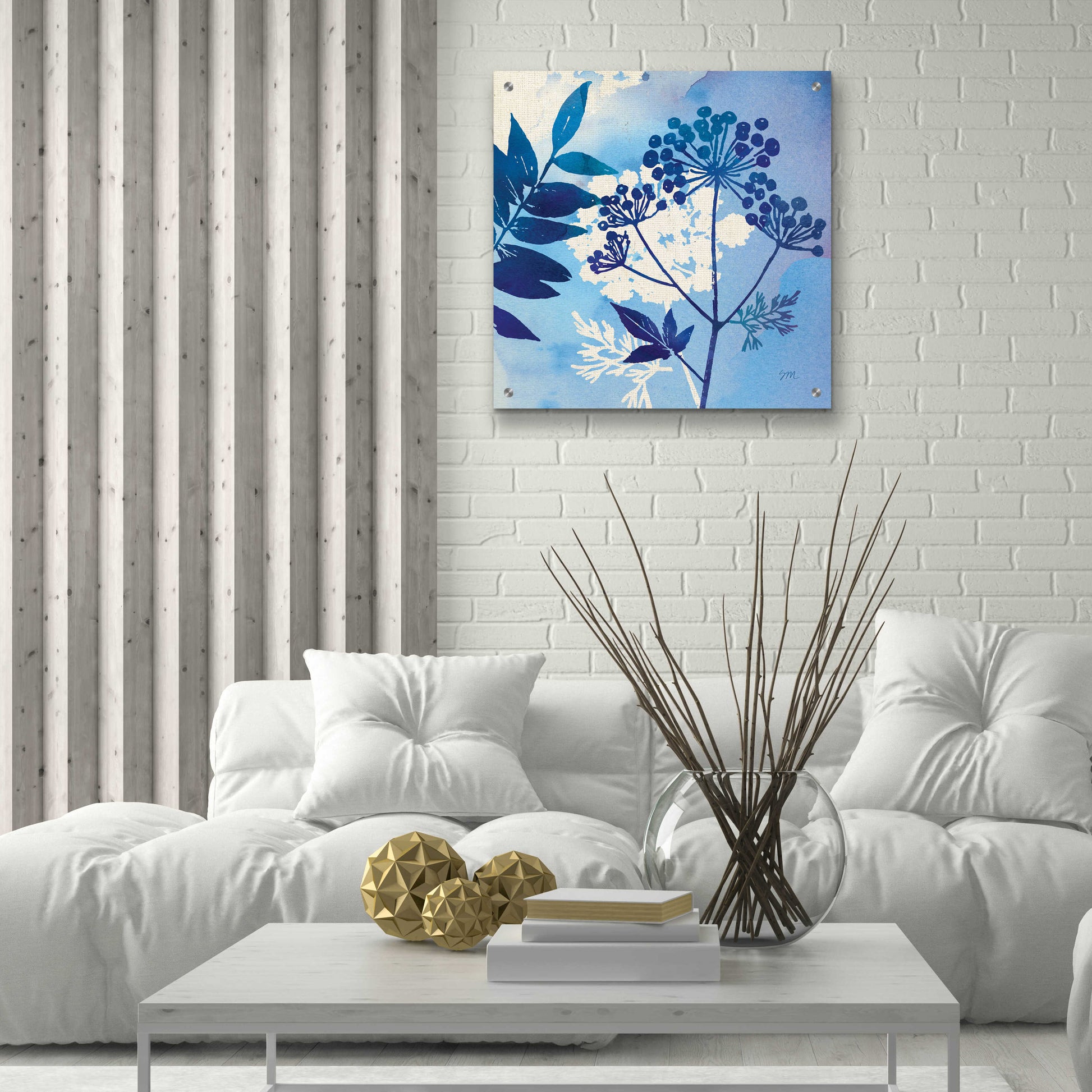 Epic Art 'Blue Sky Garden I' by Studio Mousseau, Acrylic Glass Wall Art,24x24