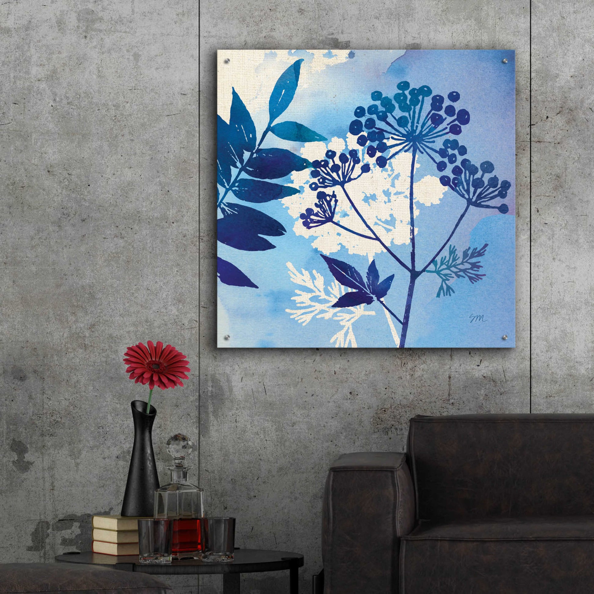 Epic Art 'Blue Sky Garden I' by Studio Mousseau, Acrylic Glass Wall Art,36x36