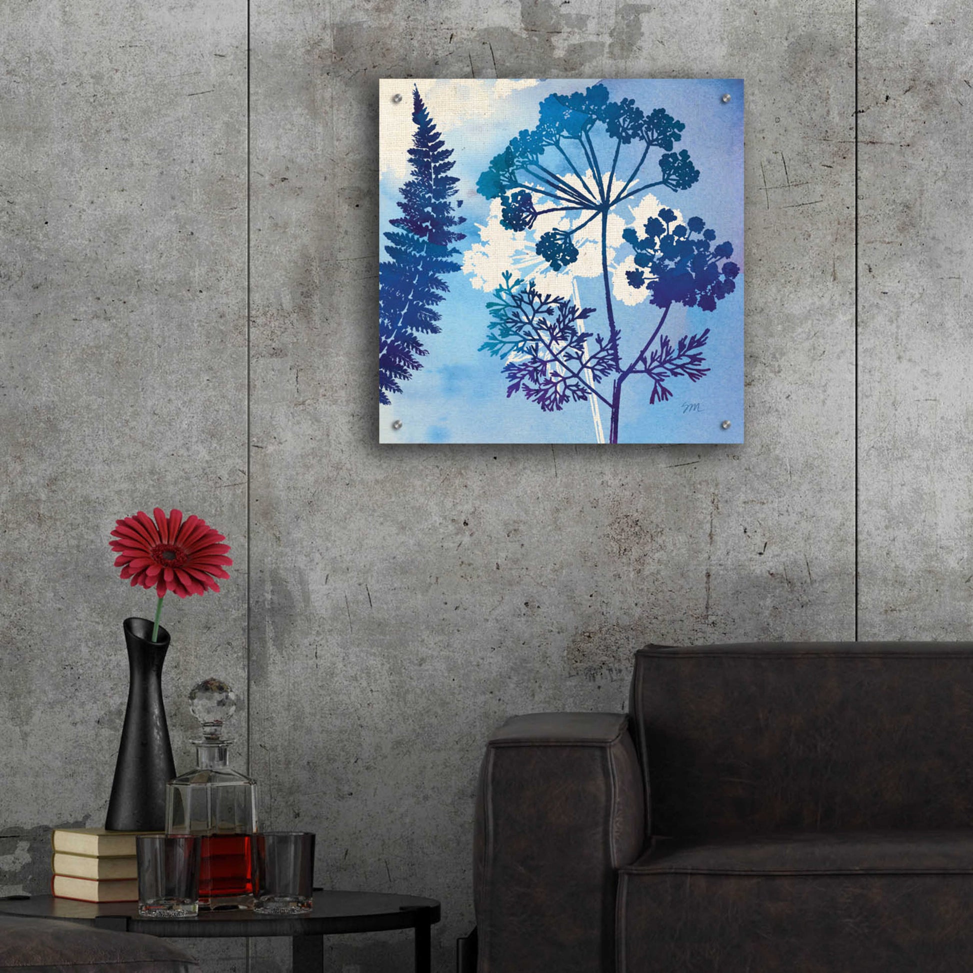 Epic Art 'Blue Sky Garden II' by Studio Mousseau, Acrylic Glass Wall Art,24x24