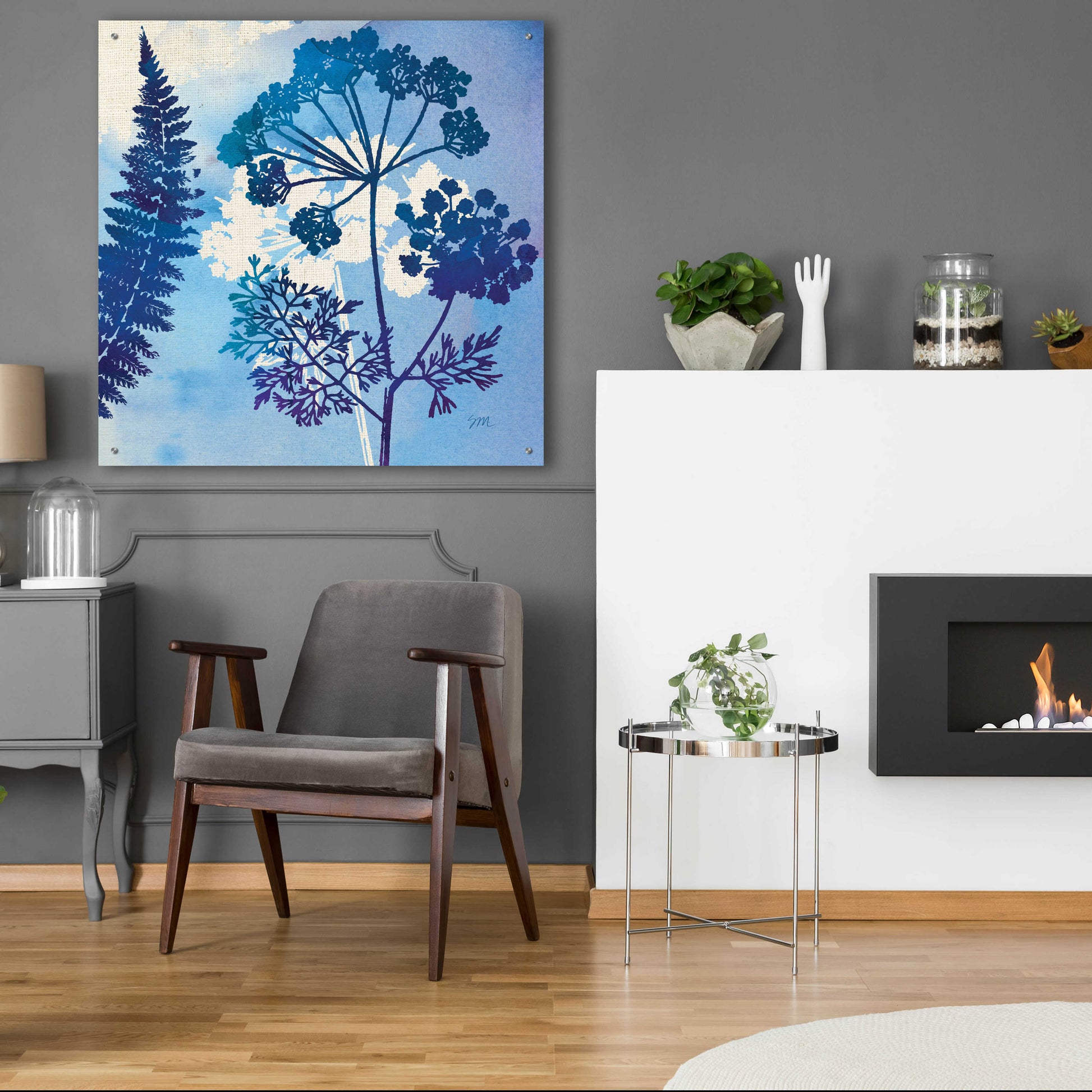 Epic Art 'Blue Sky Garden II' by Studio Mousseau, Acrylic Glass Wall Art,36x36