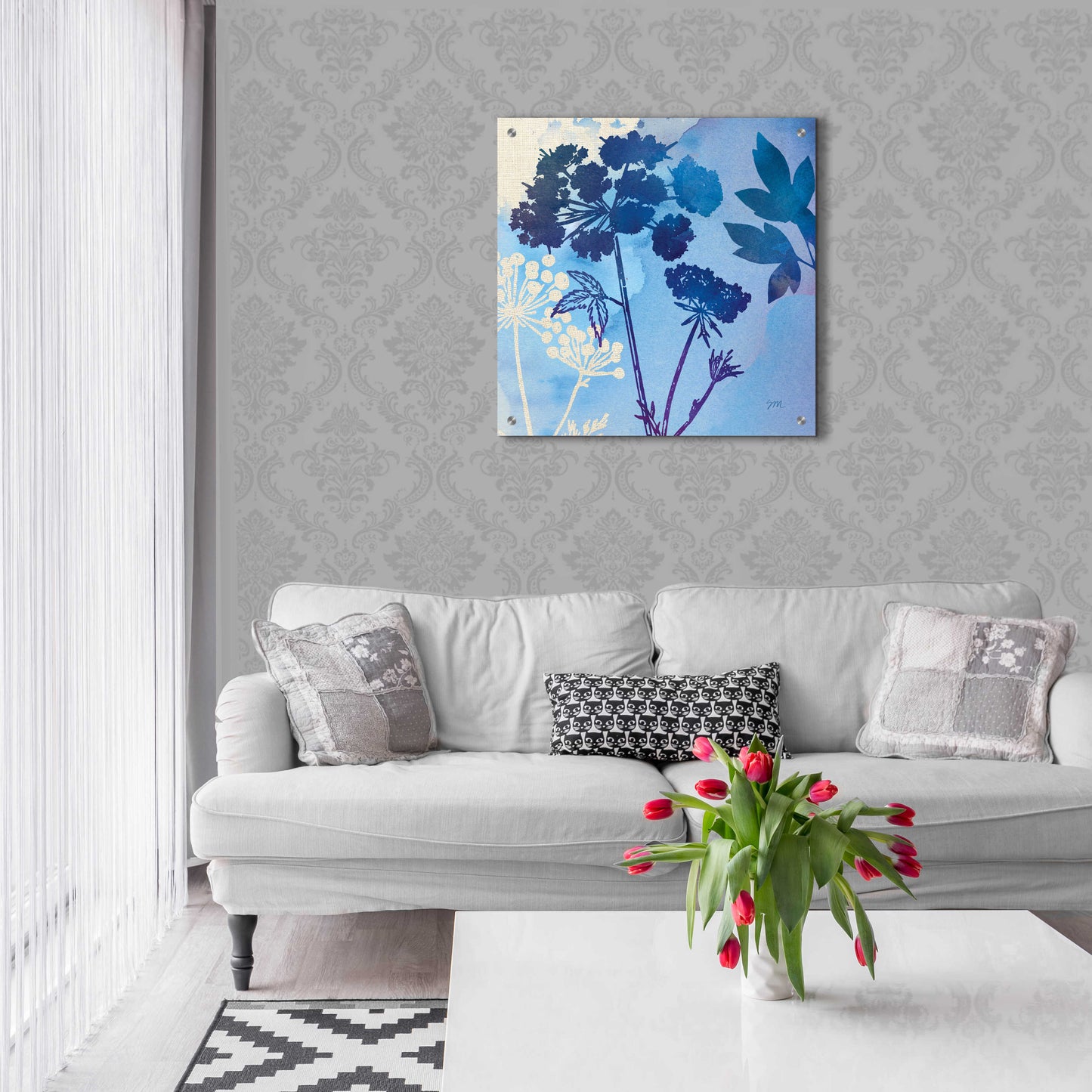 Epic Art 'Blue Sky Garden III' by Studio Mousseau, Acrylic Glass Wall Art,24x24