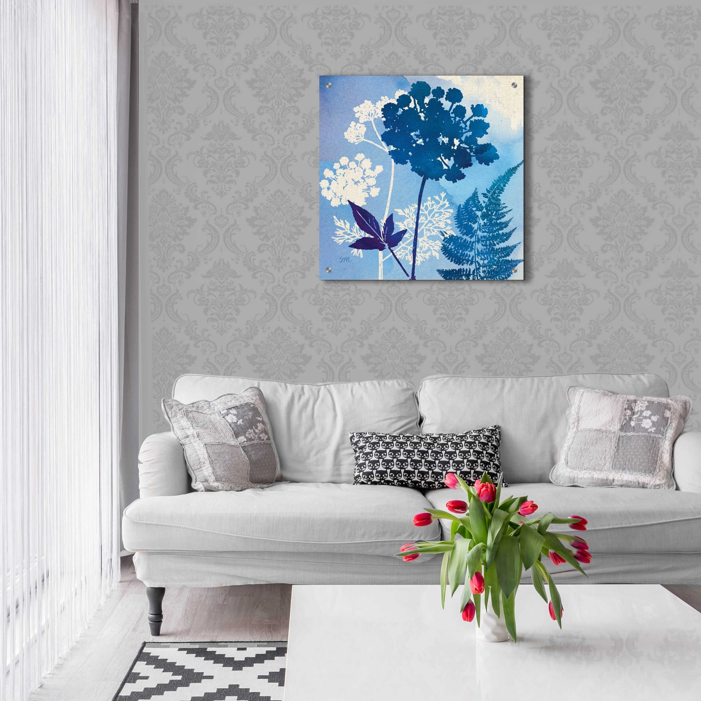 Epic Art 'Blue Sky Garden IV' by Studio Mousseau, Acrylic Glass Wall Art,24x24