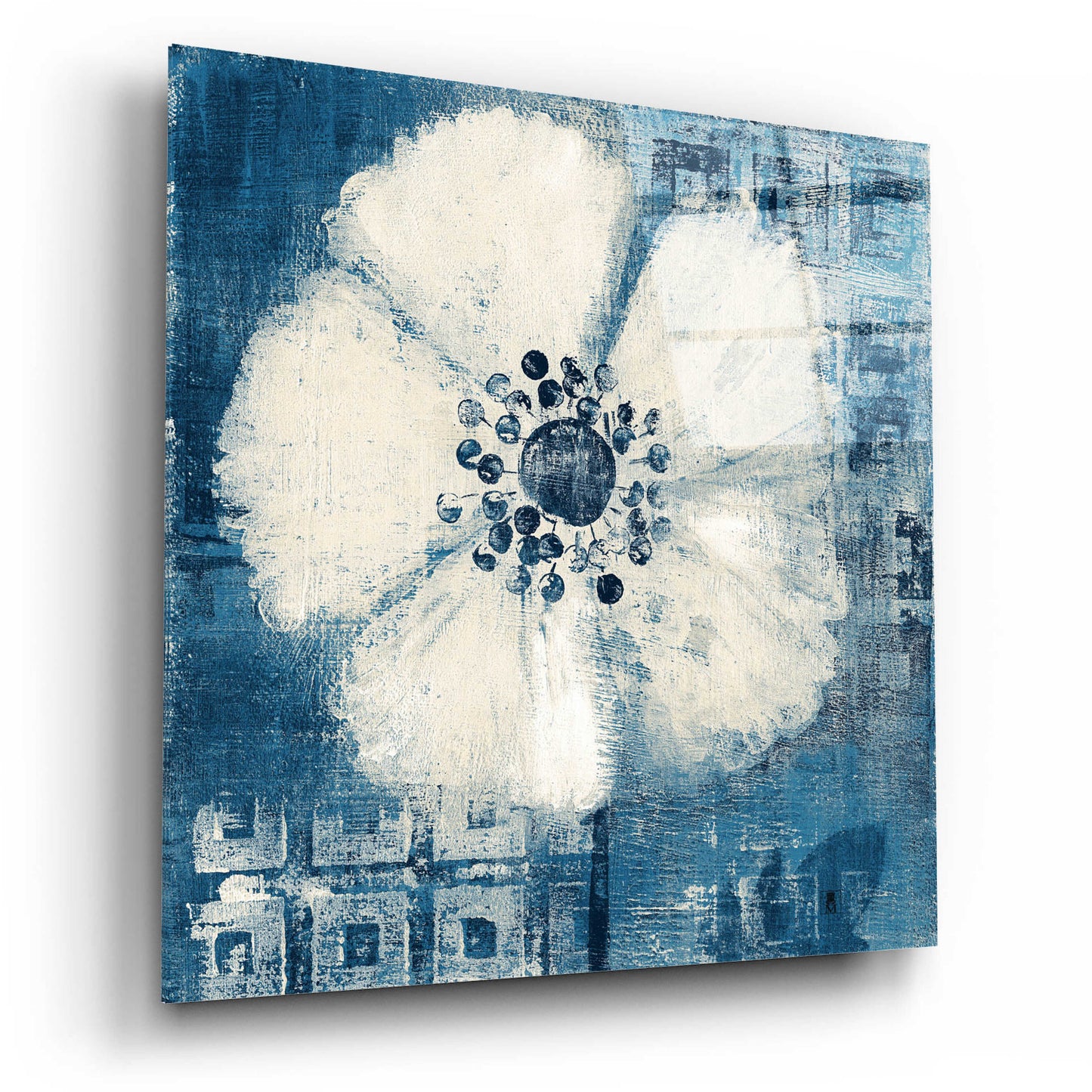 Epic Art 'Daisy for Barbara Blue Crop' by Studio Mousseau, Acrylic Glass Wall Art,12x12