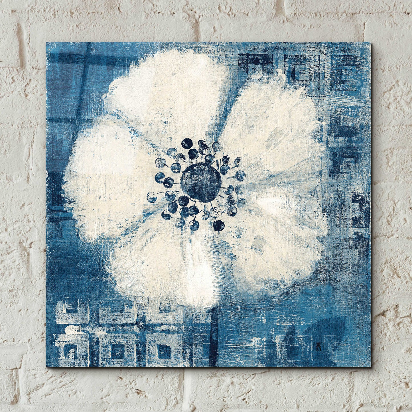 Epic Art 'Daisy for Barbara Blue Crop' by Studio Mousseau, Acrylic Glass Wall Art,12x12