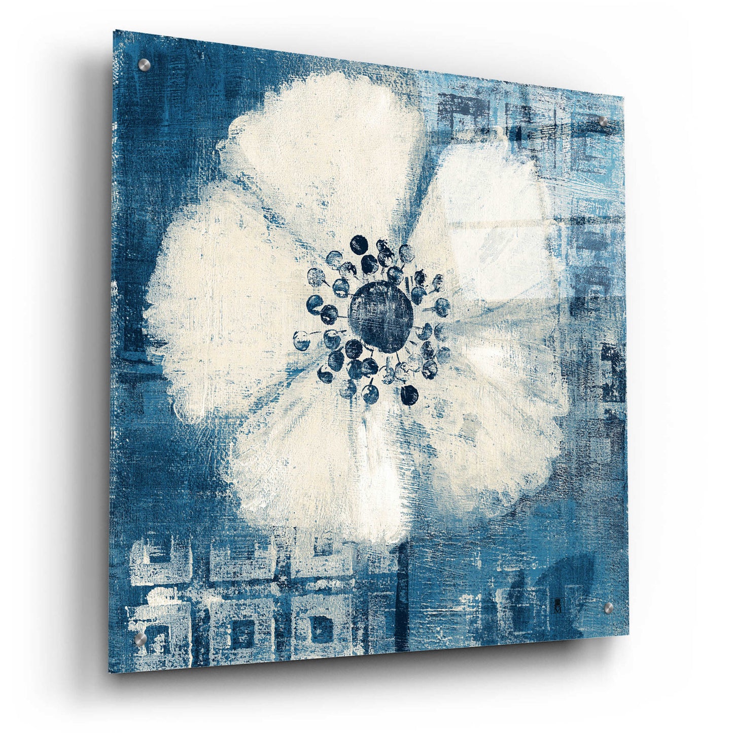 Epic Art 'Daisy for Barbara Blue Crop' by Studio Mousseau, Acrylic Glass Wall Art,24x24