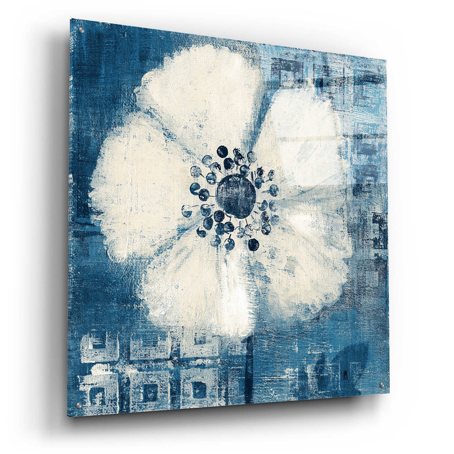 Epic Art 'Daisy for Barbara Blue Crop' by Studio Mousseau, Acrylic Glass Wall Art,36x36