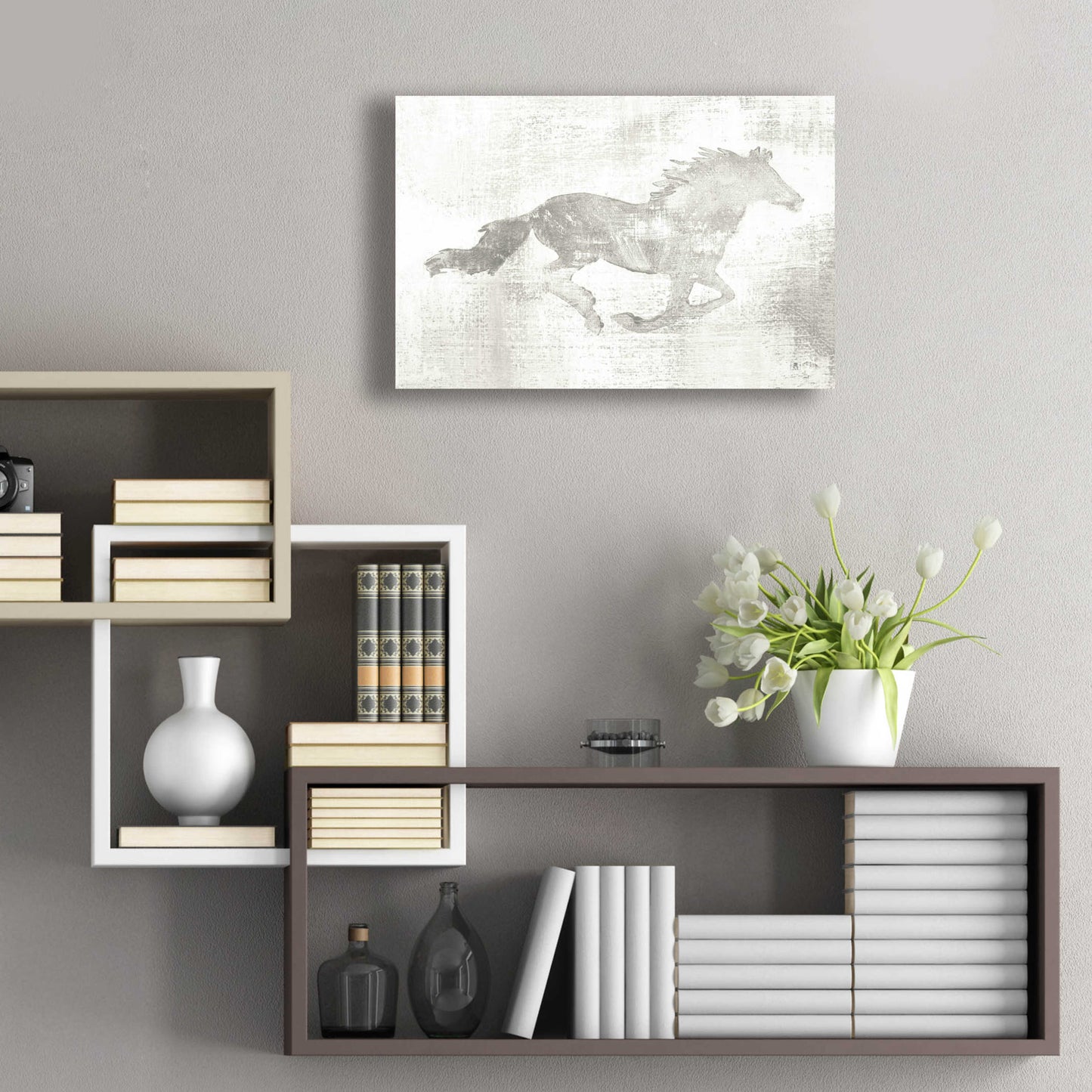 Epic Art 'Mustang Study Neutral' by Studio Mousseau, Acrylic Glass Wall Art,24x16