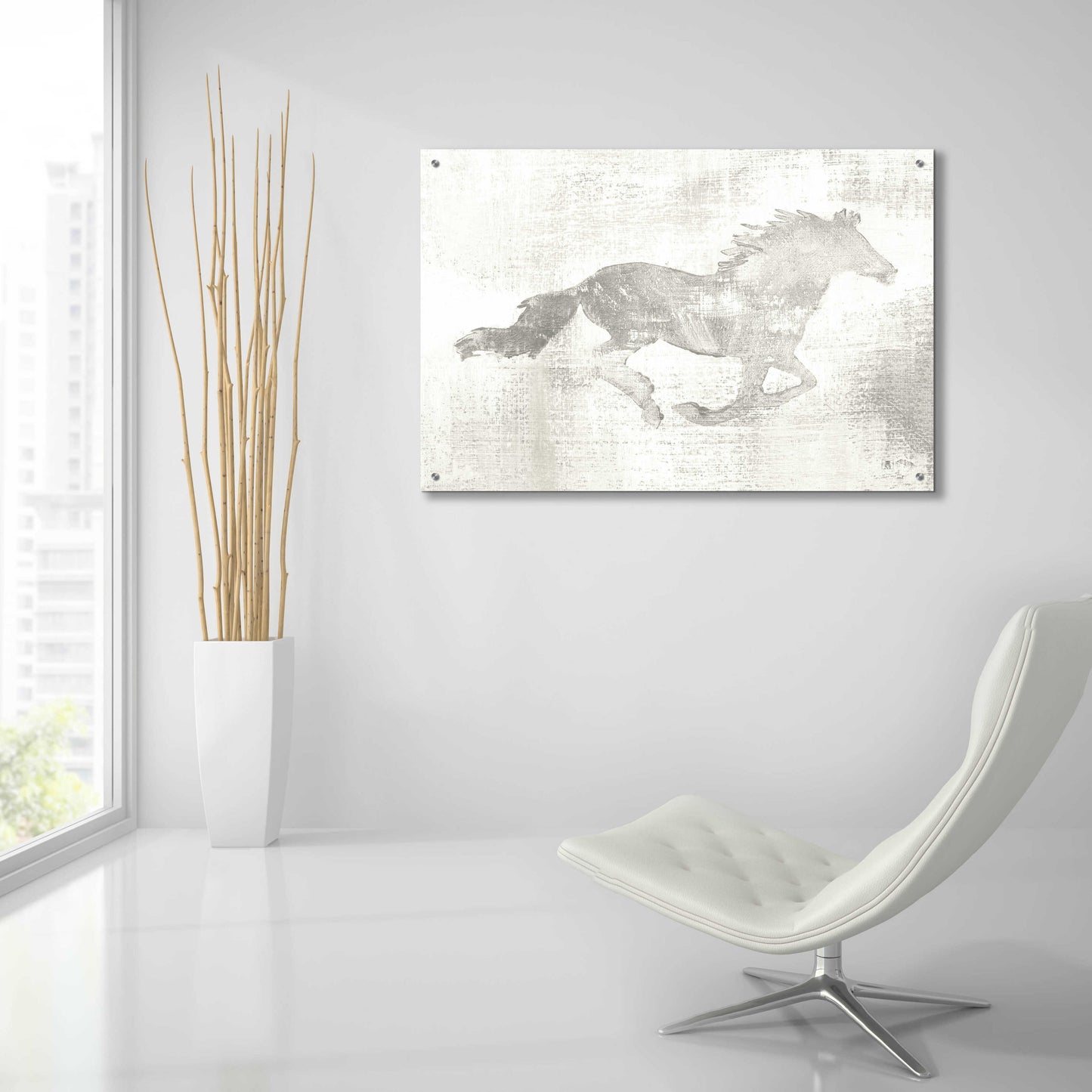 Epic Art 'Mustang Study Neutral' by Studio Mousseau, Acrylic Glass Wall Art,36x24