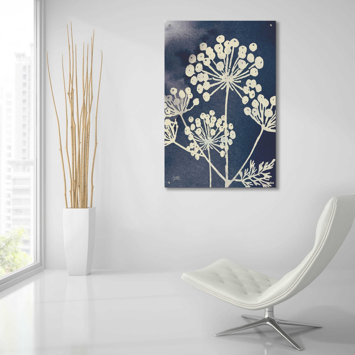 Epic Art 'Dark Blue Sky Garden I' by Studio Mousseau, Acrylic Glass Wall Art,24x36