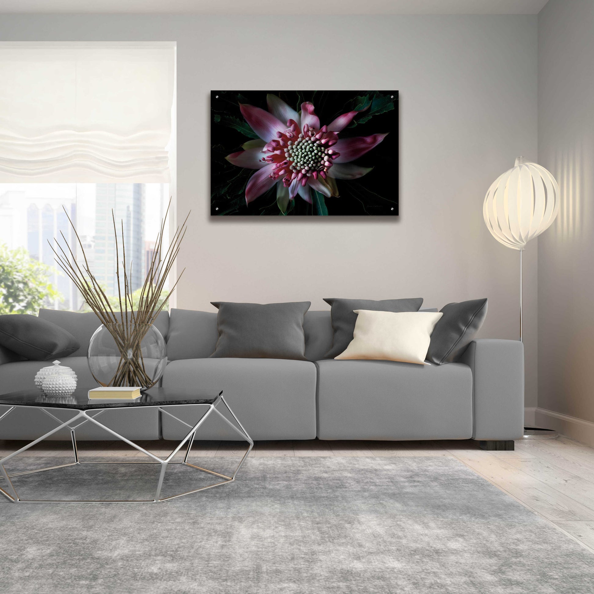 Epic Art 'Salmon Waratah II' by Elise Catterall, Acrylic Glass Wall Art,36x24