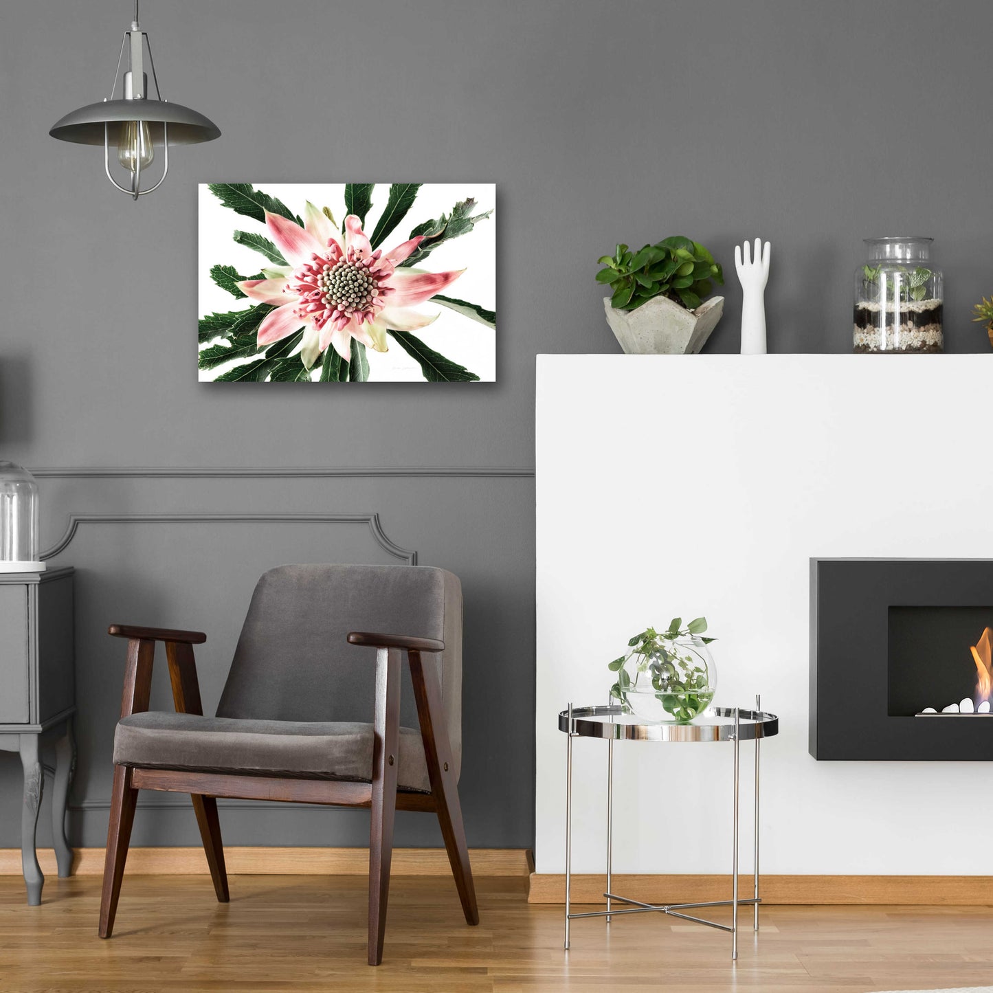 Epic Art 'Salmon Waratah III' by Elise Catterall, Acrylic Glass Wall Art,24x16