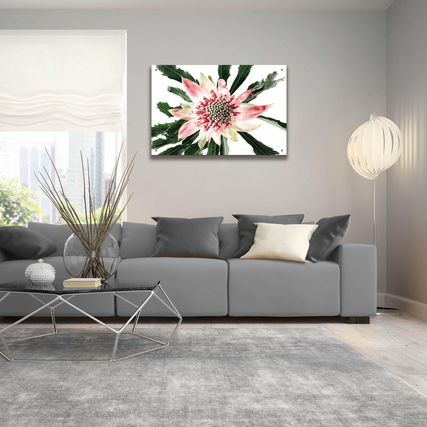 Epic Art 'Salmon Waratah III' by Elise Catterall, Acrylic Glass Wall Art,36x24