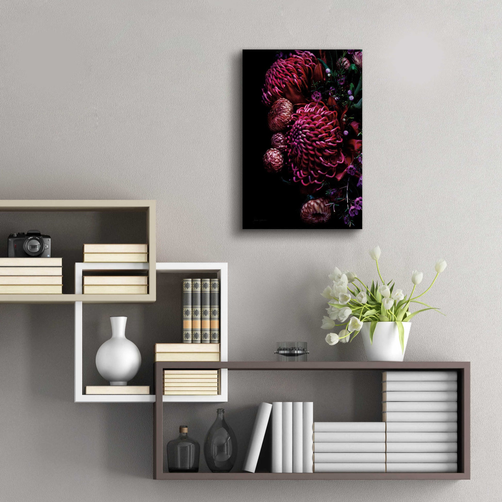 Epic Art 'Waratah Bouquet' by Elise Catterall, Acrylic Glass Wall Art,16x24