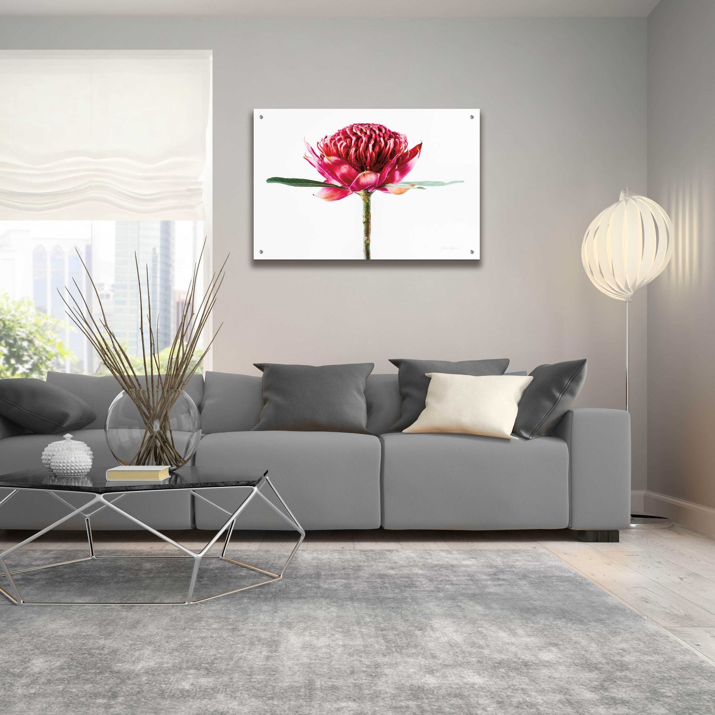 Epic Art 'Waratah Flower' by Elise Catterall, Acrylic Glass Wall Art,36x24