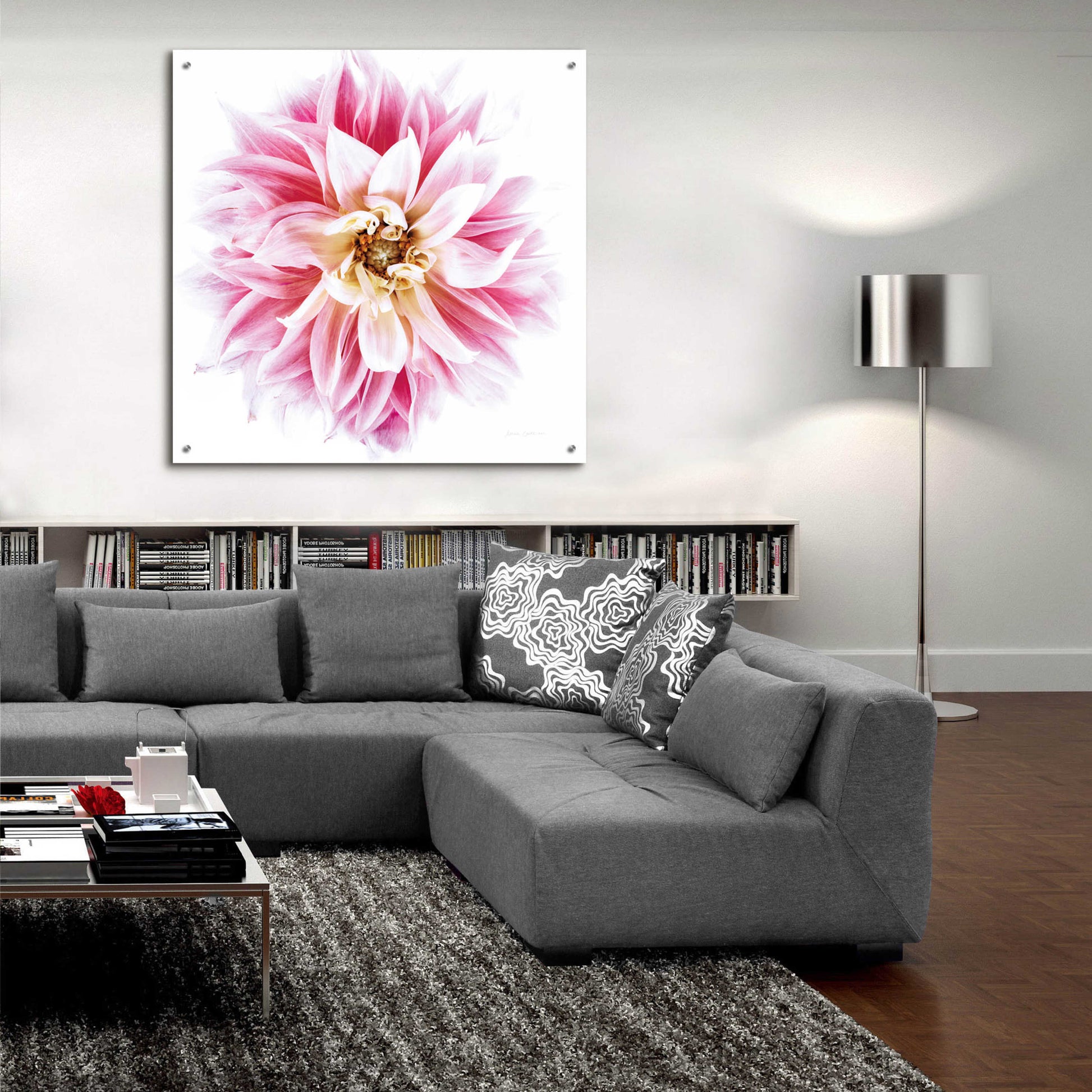 Epic Art 'Pink Dahlia' by Elise Catterall, Acrylic Glass Wall Art,36x36