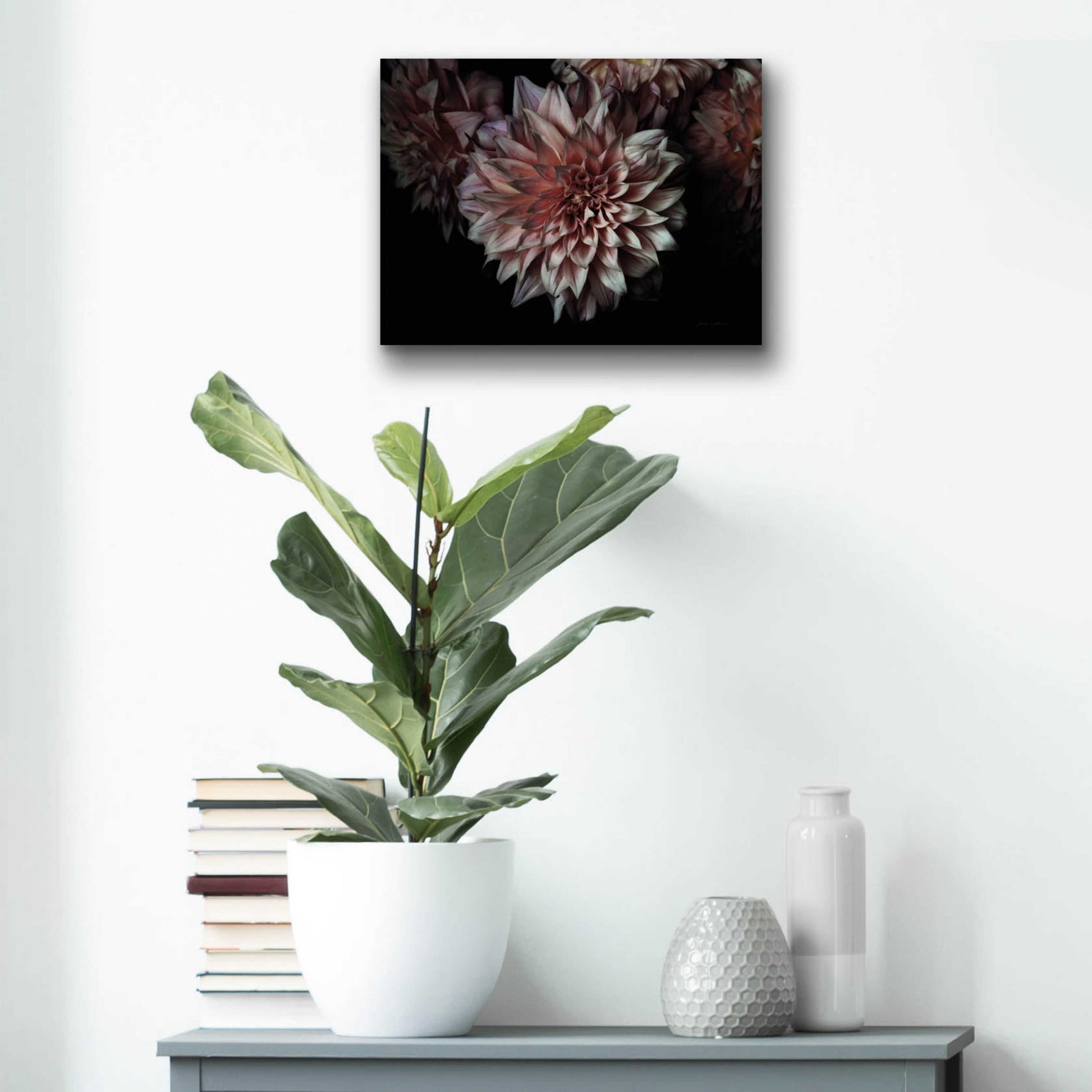 Epic Art 'Peach Dahlias' by Elise Catterall, Acrylic Glass Wall Art,16x12