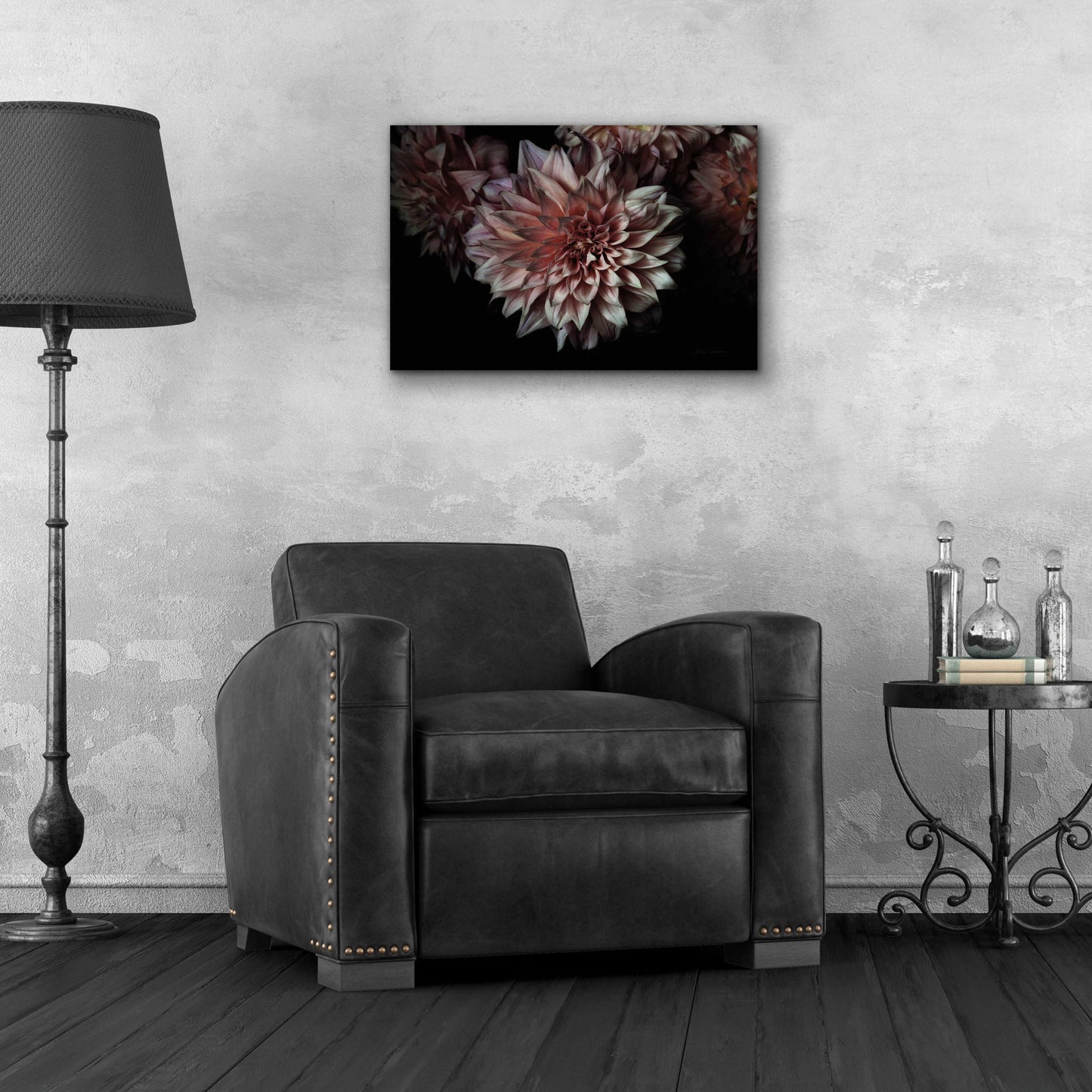 Epic Art 'Peach Dahlias' by Elise Catterall, Acrylic Glass Wall Art,24x16