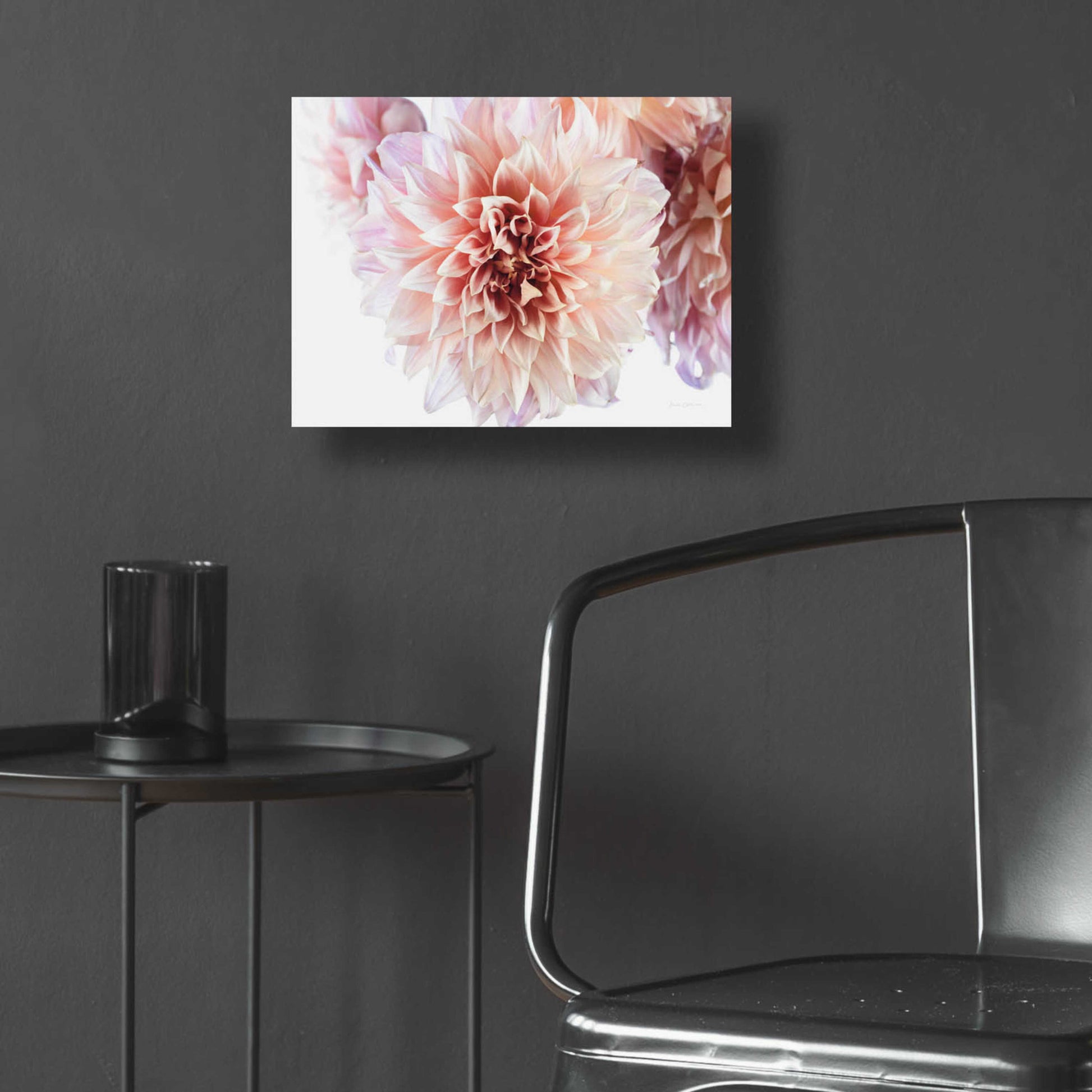 Epic Art 'Peach Dahlias Light' by Elise Catterall, Acrylic Glass Wall Art,16x12