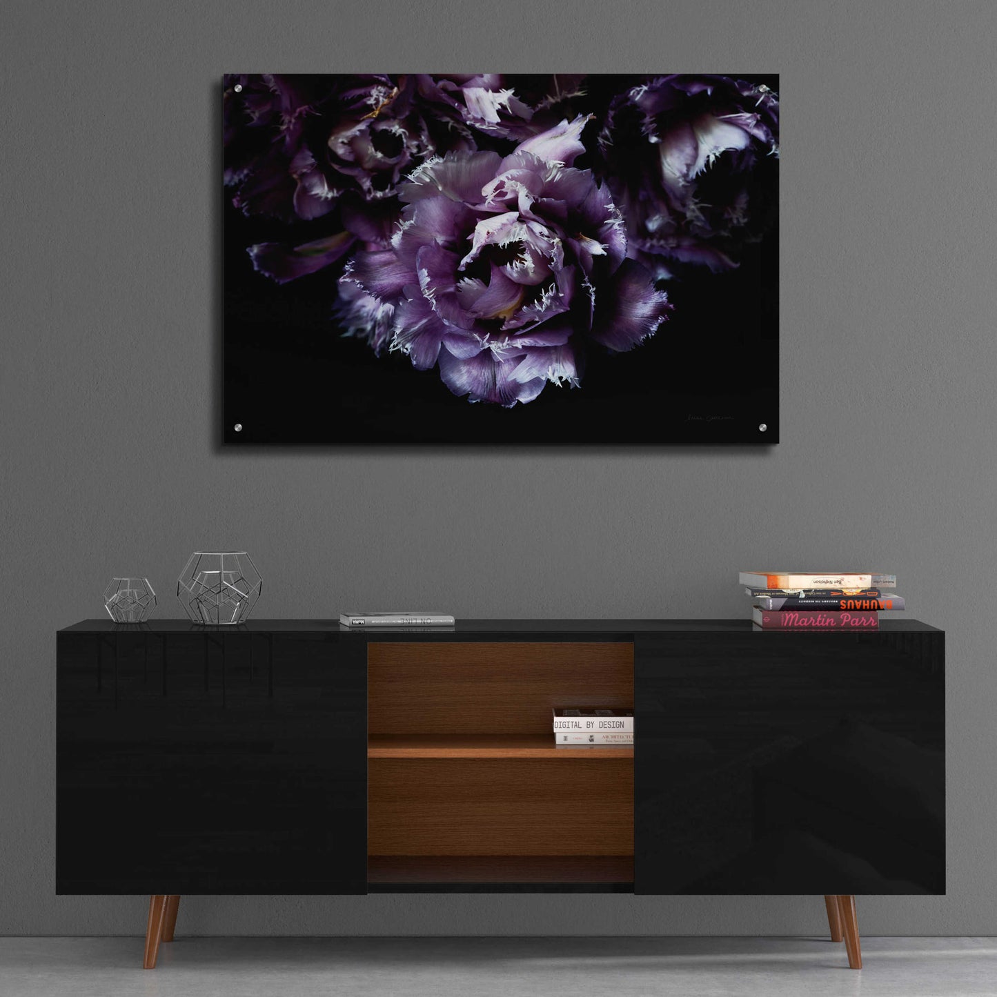 Epic Art 'Purple Fringed Tulips II' by Elise Catterall, Acrylic Glass Wall Art,36x24