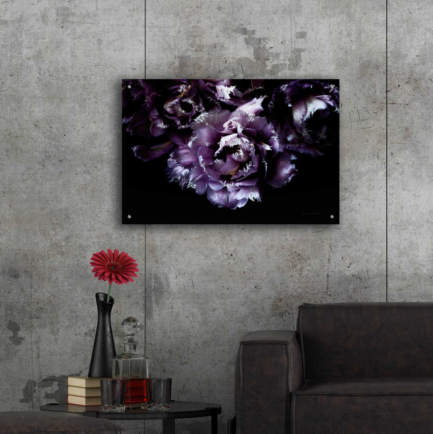 Epic Art 'Purple Fringed Tulips II' by Elise Catterall, Acrylic Glass Wall Art,36x24