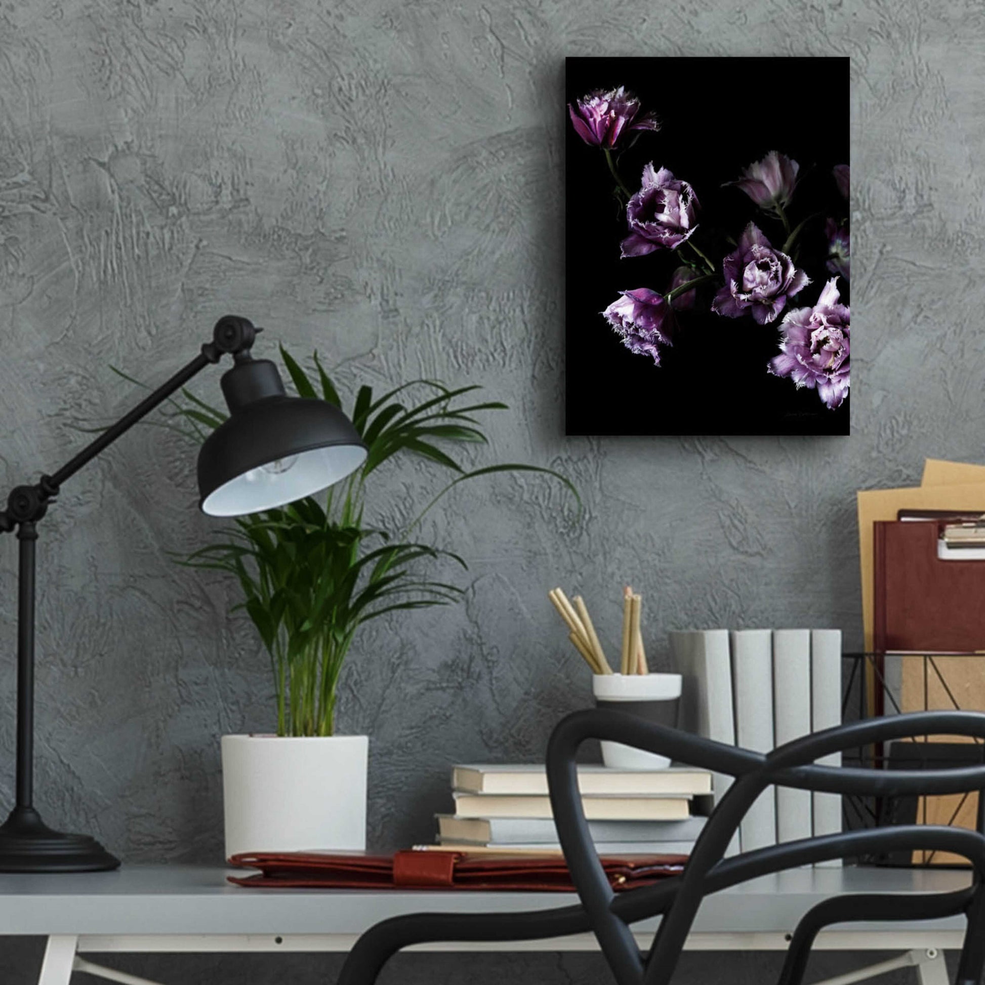 Epic Art 'Purple Fringed Tulips III' by Elise Catterall, Acrylic Glass Wall Art,12x16