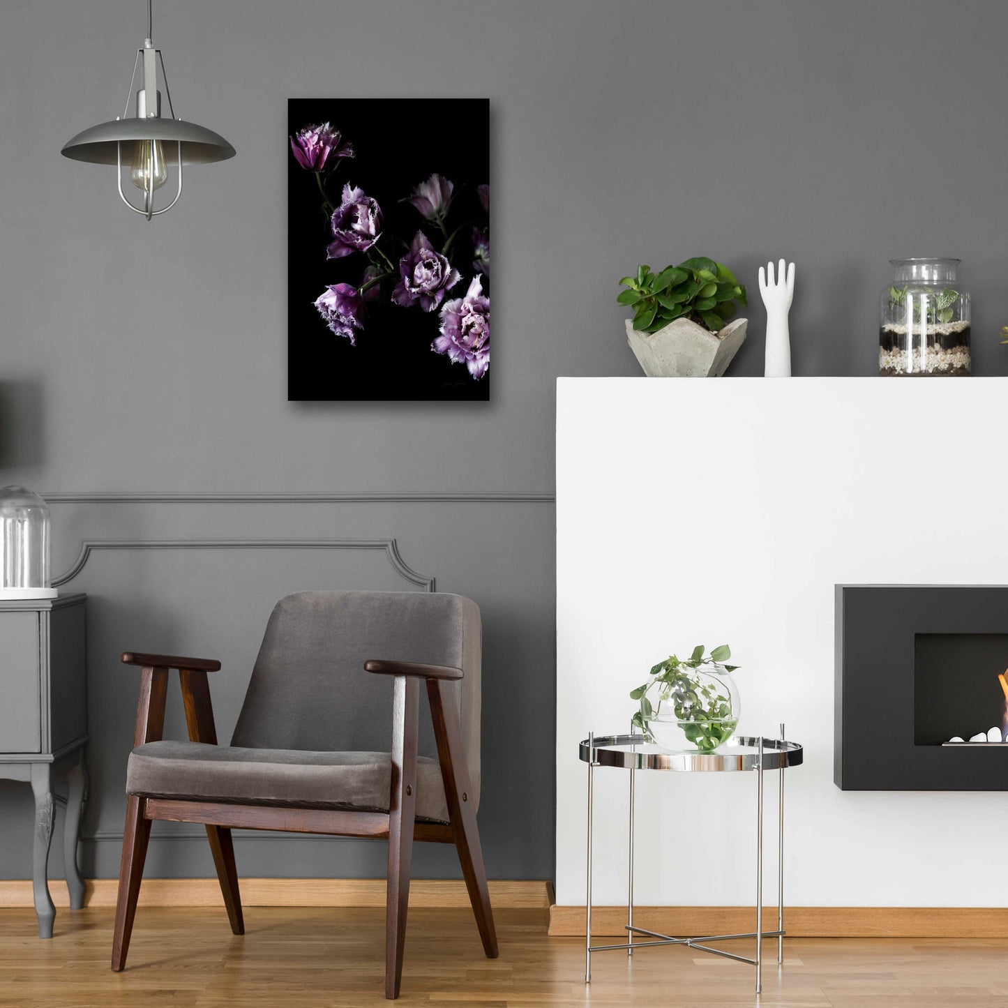 Epic Art 'Purple Fringed Tulips III' by Elise Catterall, Acrylic Glass Wall Art,16x24