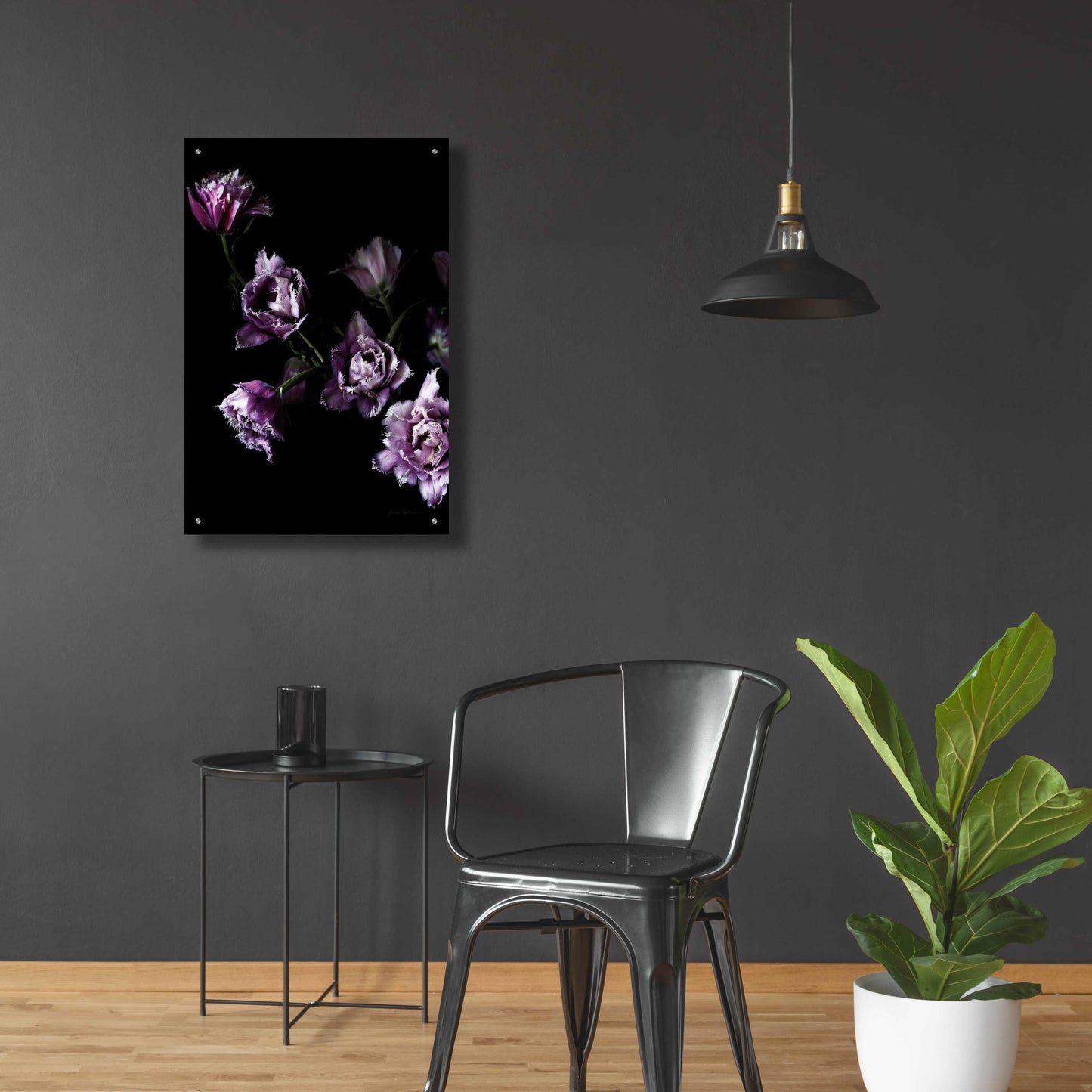 Epic Art 'Purple Fringed Tulips III' by Elise Catterall, Acrylic Glass Wall Art,24x36