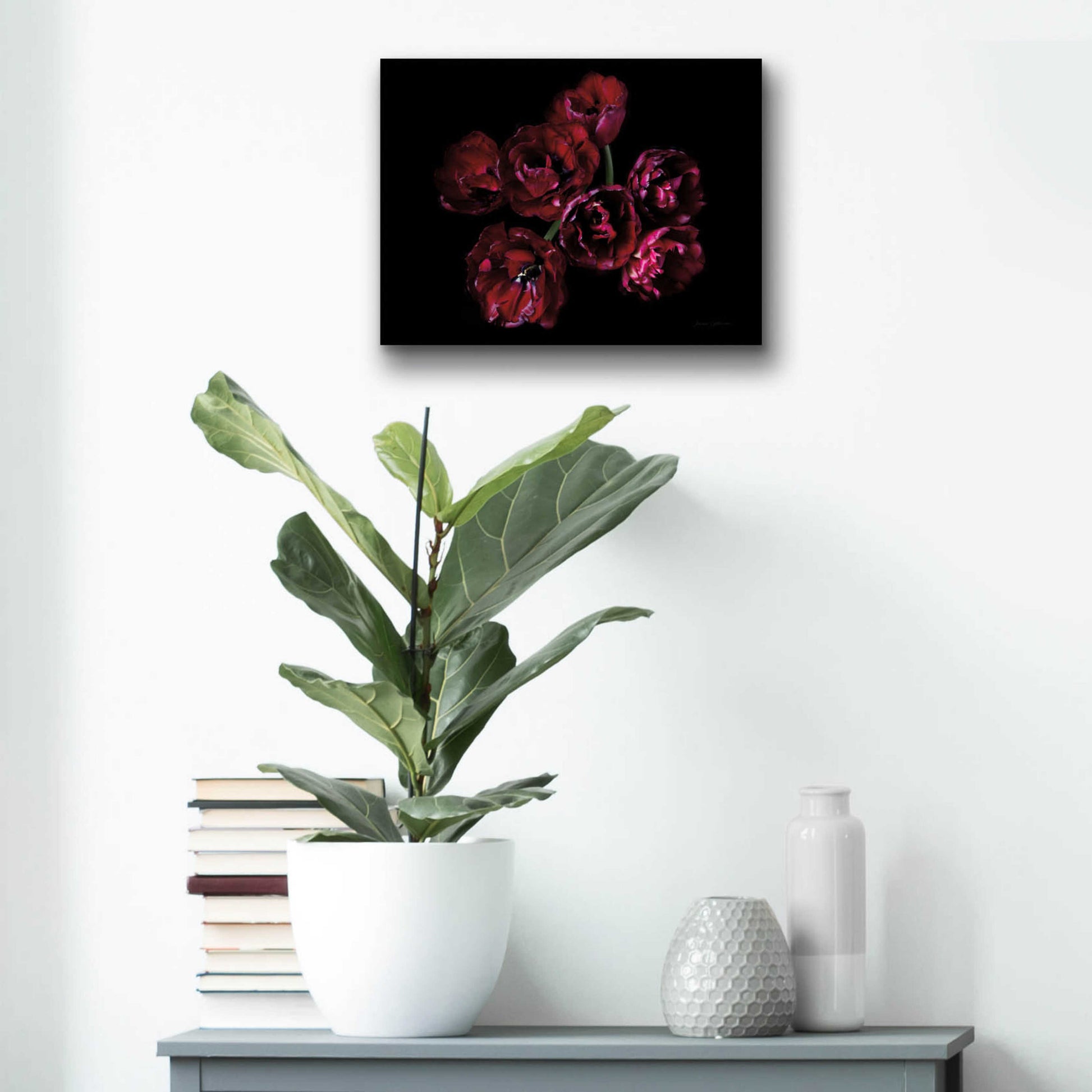 Epic Art 'Red Double Tulips' by Elise Catterall, Acrylic Glass Wall Art,16x12