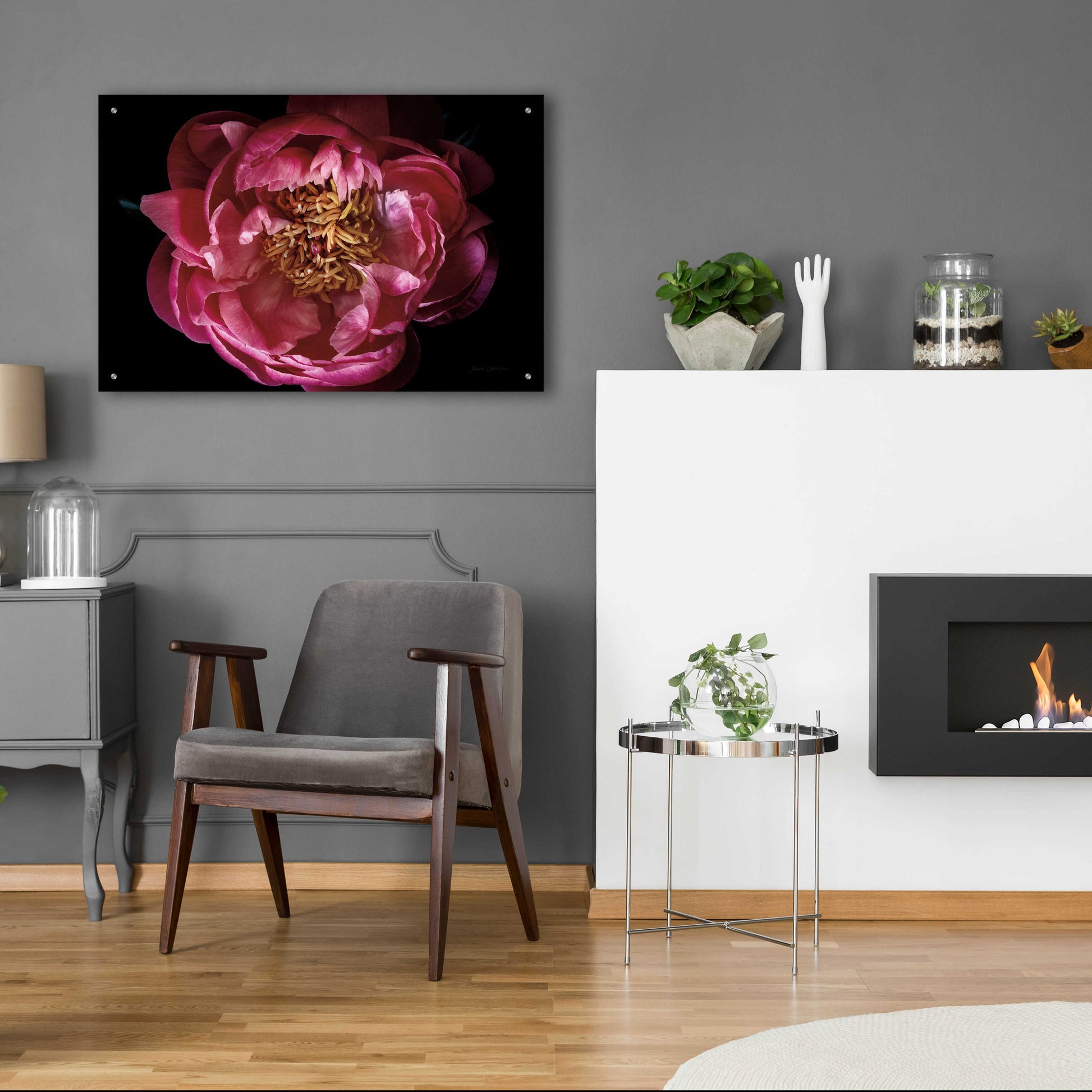 Epic Art 'Coral Peony' by Elise Catterall, Acrylic Glass Wall Art,36x24