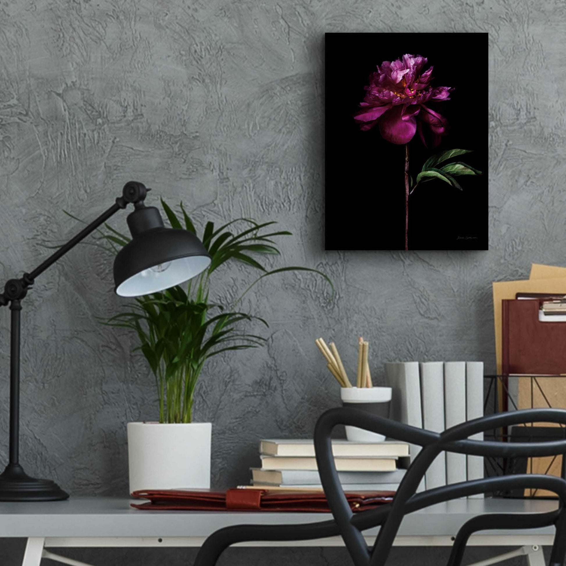 Epic Art 'Peony Portrait' by Elise Catterall, Acrylic Glass Wall Art,12x16