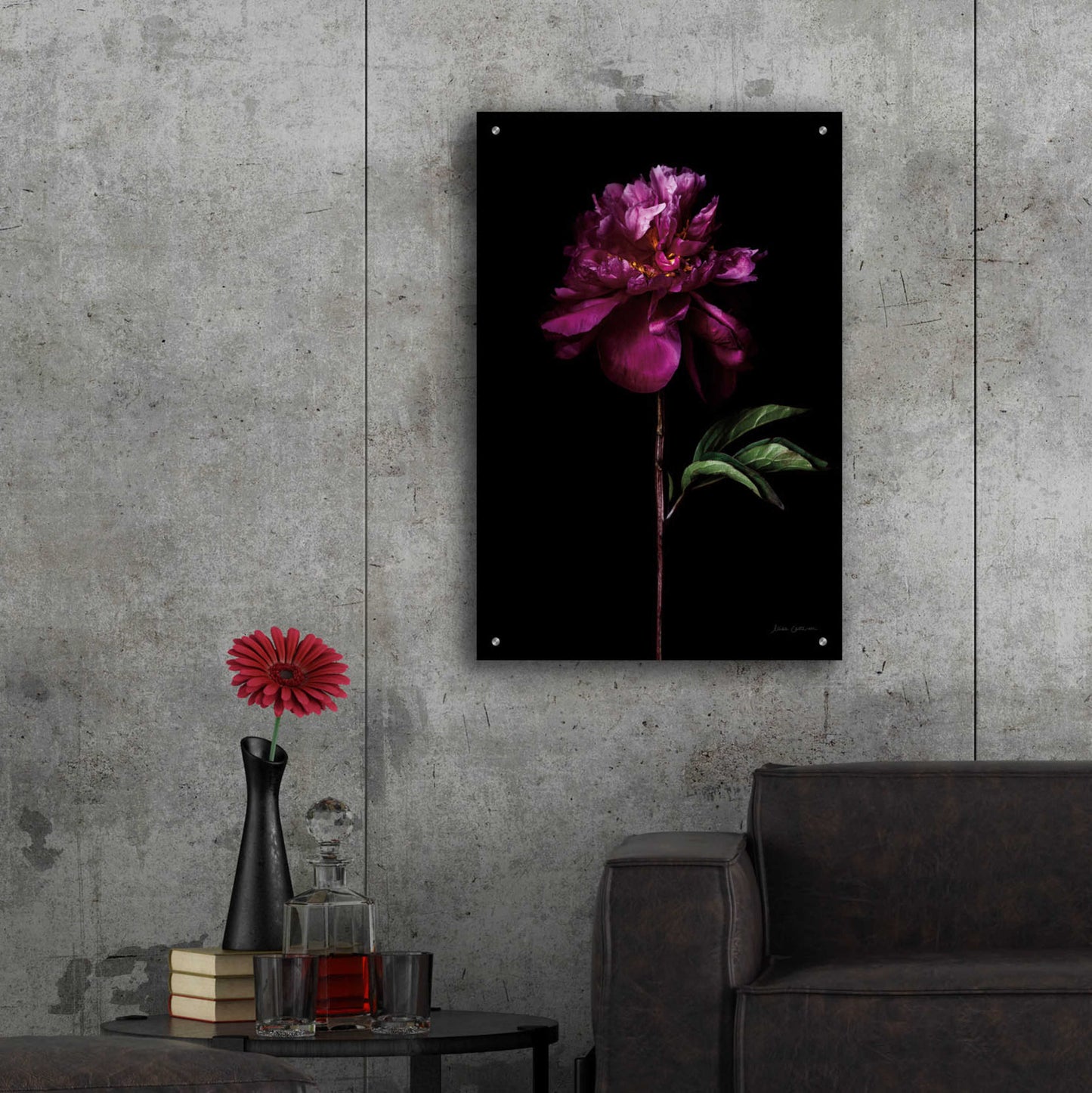 Epic Art 'Peony Portrait' by Elise Catterall, Acrylic Glass Wall Art,24x36