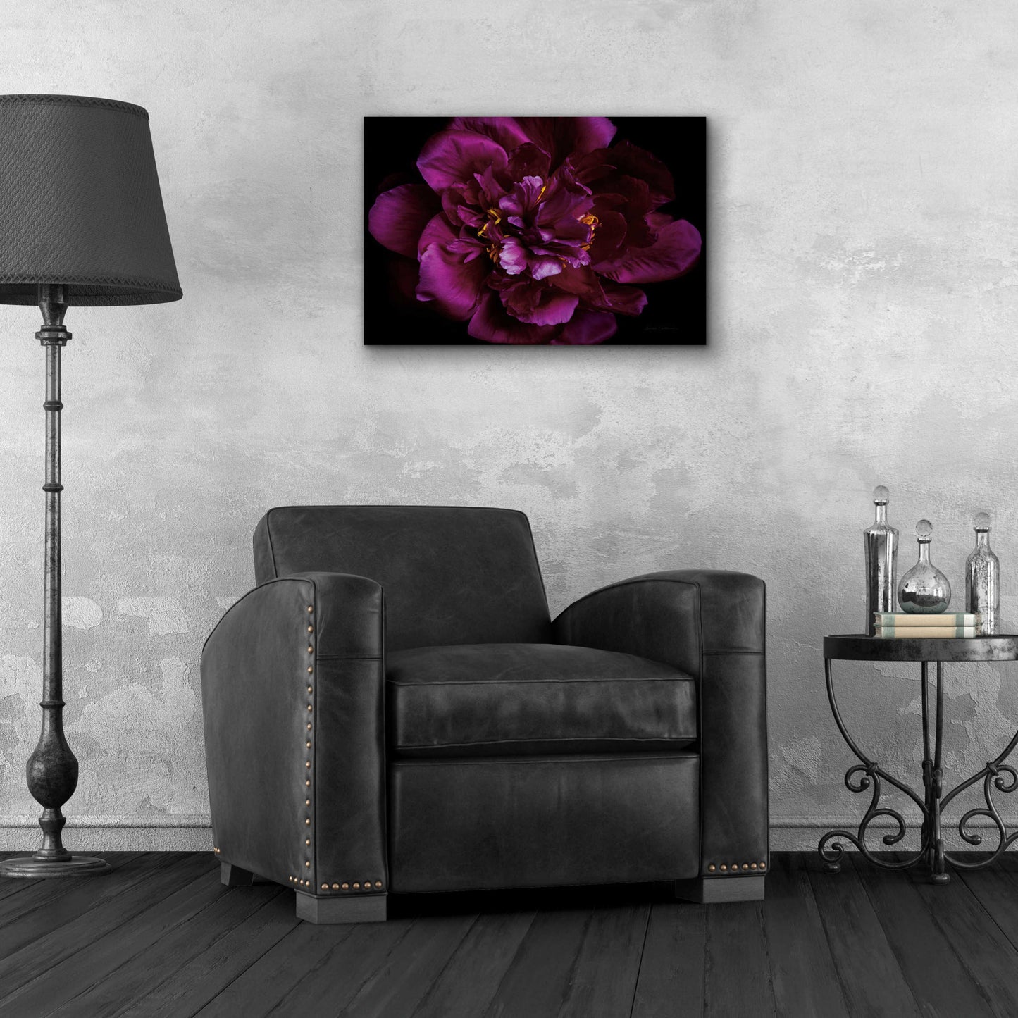 Epic Art 'Vivid Dark Peony' by Elise Catterall, Acrylic Glass Wall Art,24x16