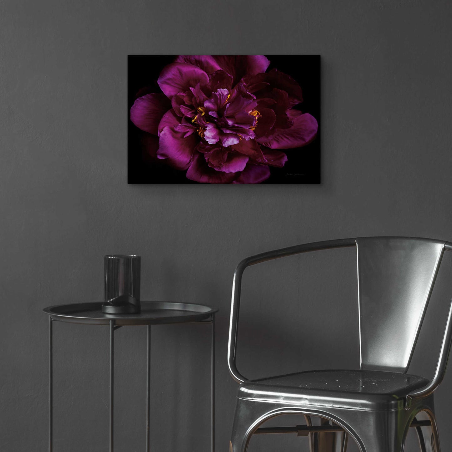 Epic Art 'Vivid Dark Peony' by Elise Catterall, Acrylic Glass Wall Art,24x16