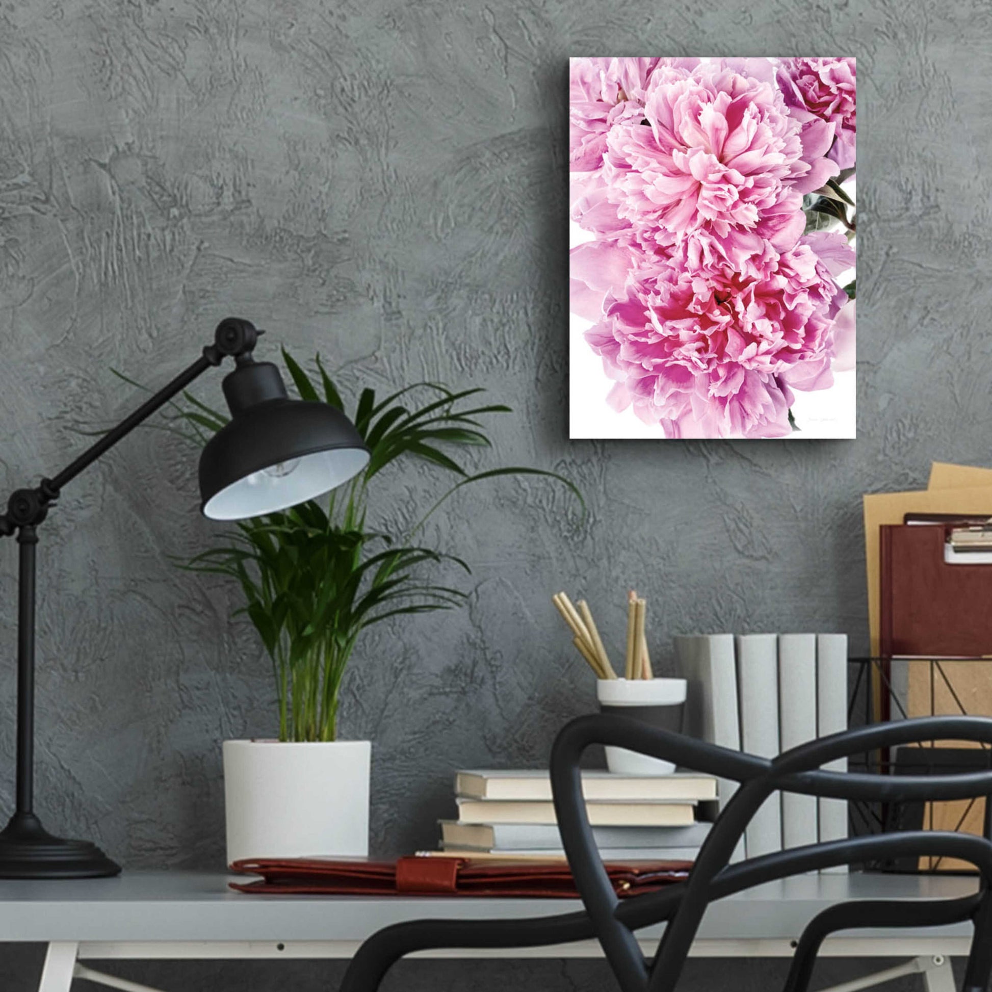 Epic Art 'Pink Peony Cluster' by Elise Catterall, Acrylic Glass Wall Art,12x16