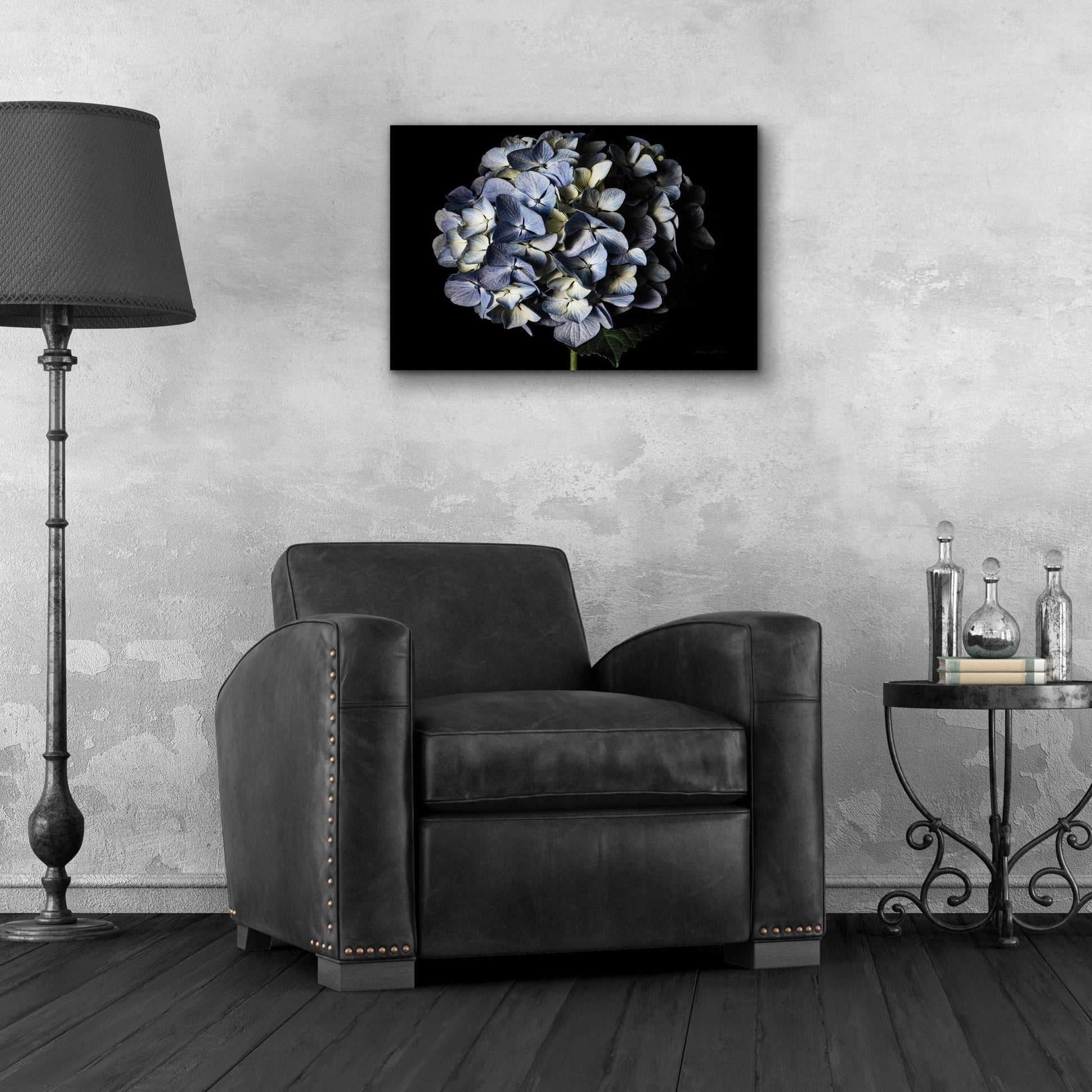 Epic Art 'Pale Blue Hydrangea' by Elise Catterall, Acrylic Glass Wall Art,24x16