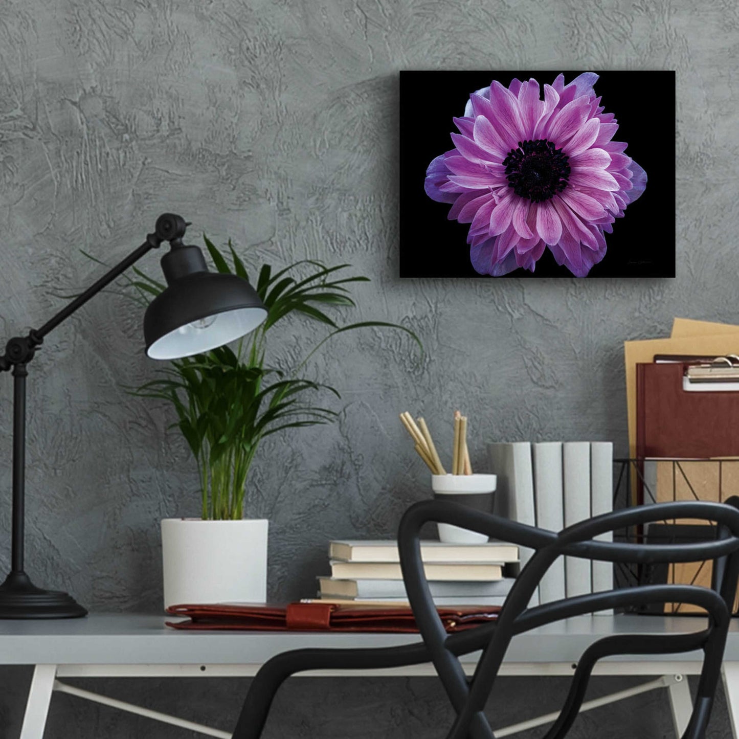 Epic Art 'Purple Anemone' by Elise Catterall, Acrylic Glass Wall Art,16x12