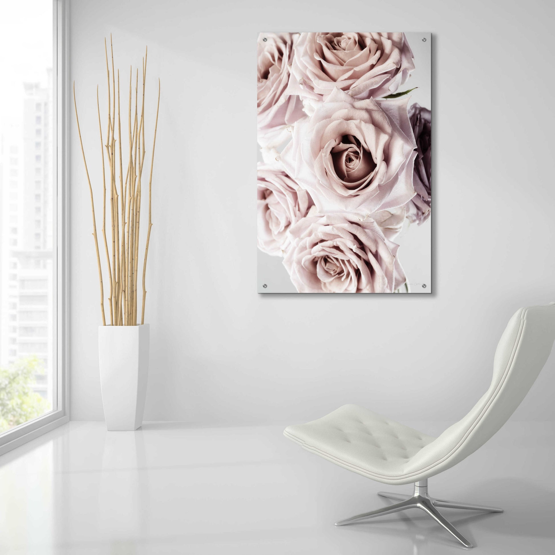 Epic Art 'Dusty Rose Cluster' by Elise Catterall, Acrylic Glass Wall Art,24x36