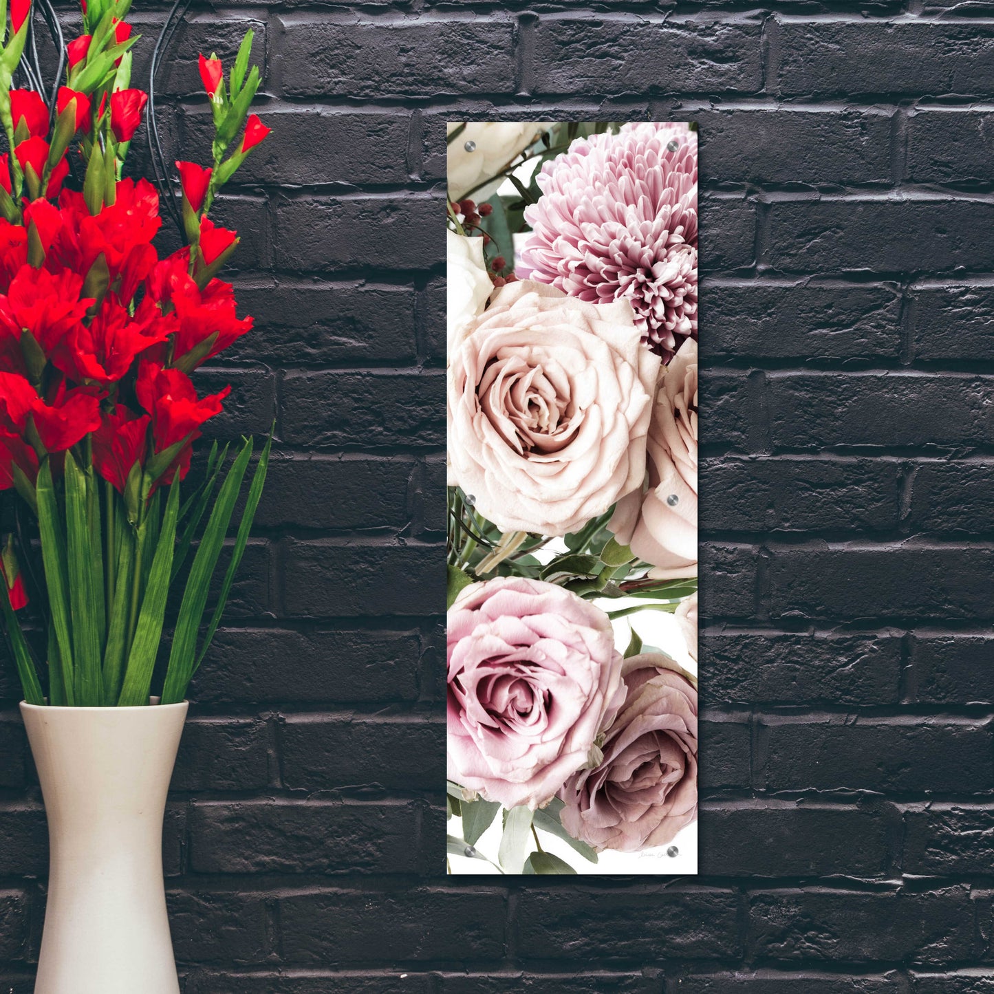 Epic Art 'Pastel Bouquet Crop' by Elise Catterall, Acrylic Glass Wall Art,12x36