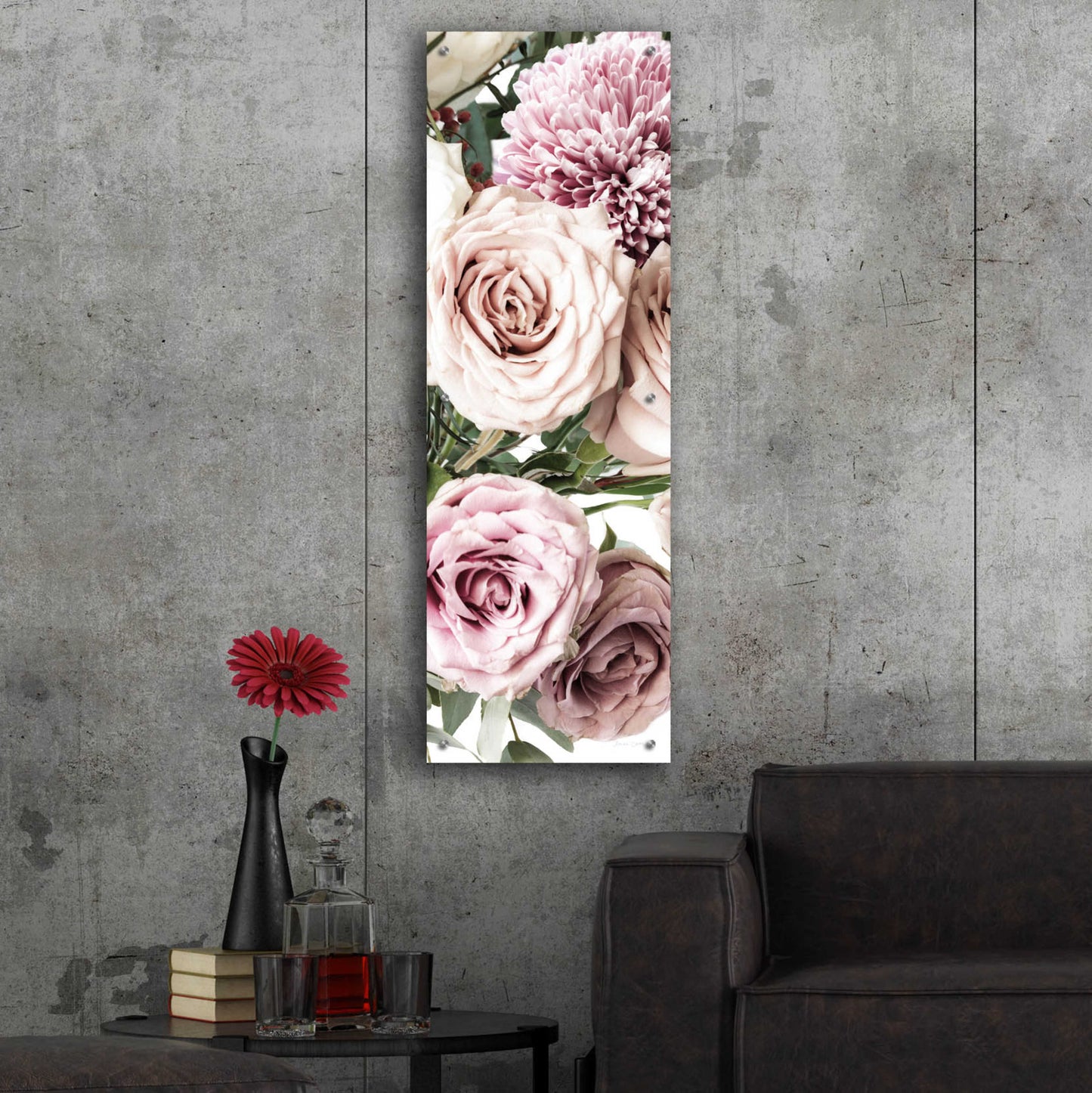 Epic Art 'Pastel Bouquet Crop' by Elise Catterall, Acrylic Glass Wall Art,16x48