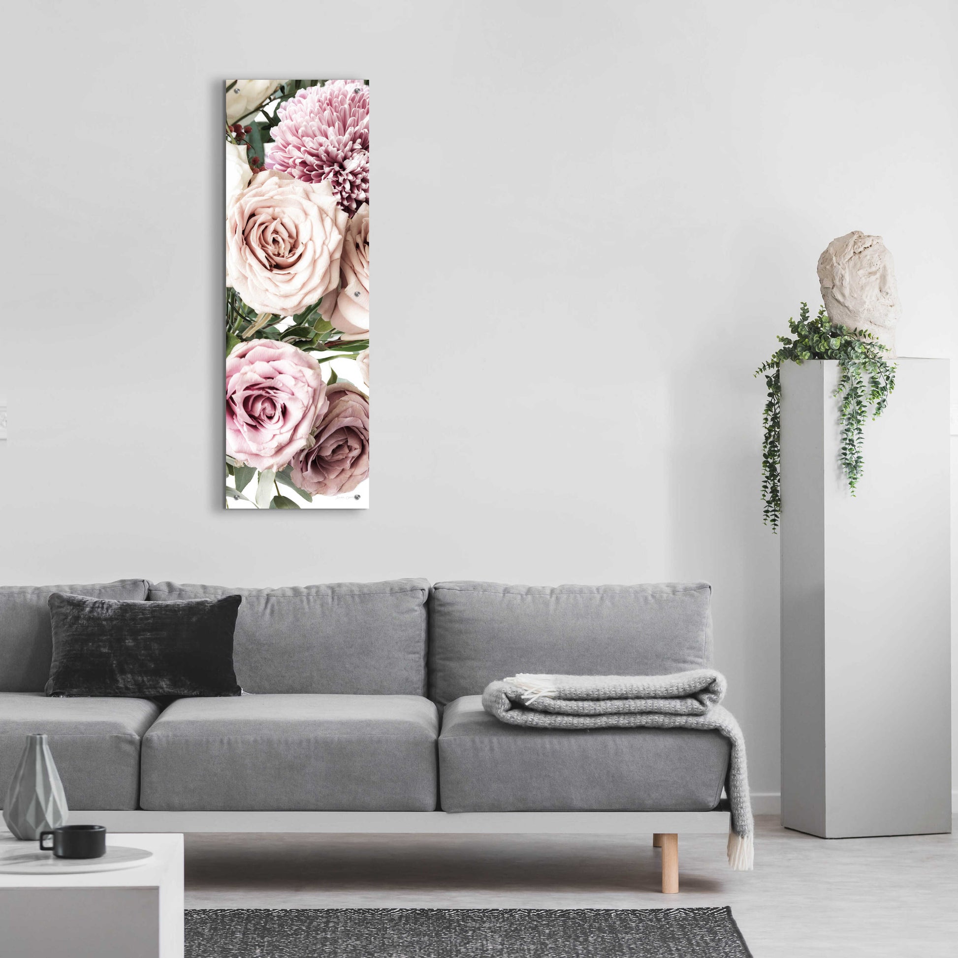 Epic Art 'Pastel Bouquet Crop' by Elise Catterall, Acrylic Glass Wall Art,16x48