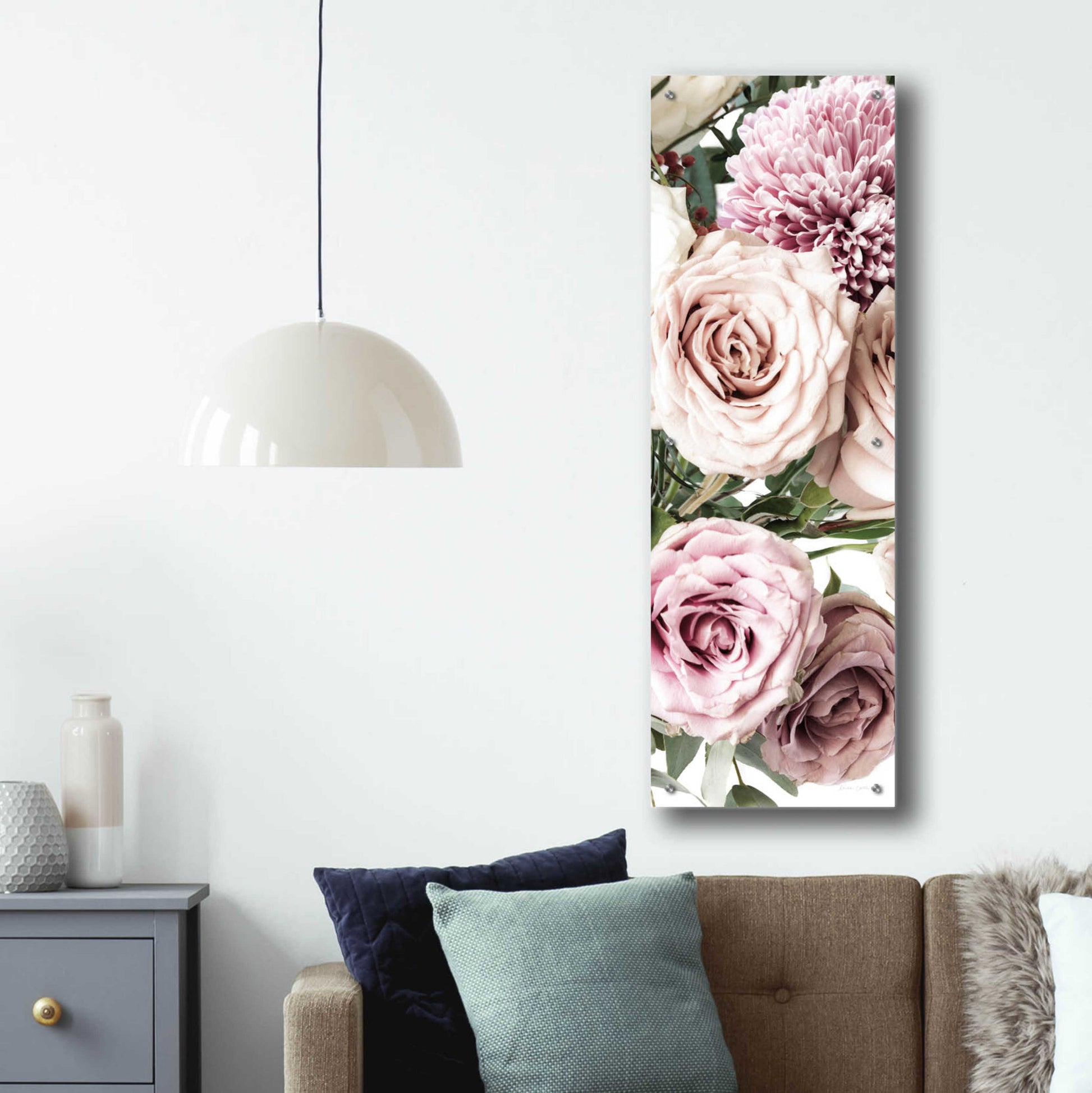 Epic Art 'Pastel Bouquet Crop' by Elise Catterall, Acrylic Glass Wall Art,16x48