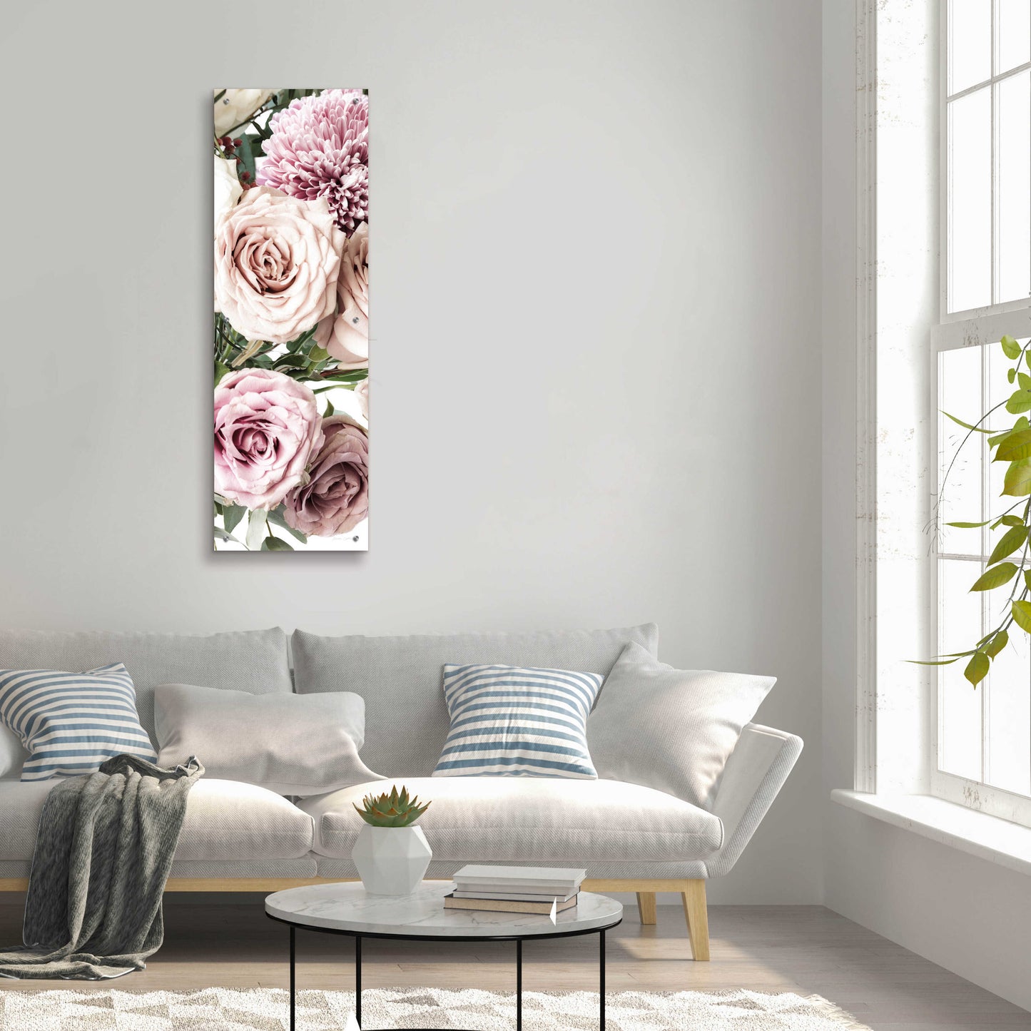 Epic Art 'Pastel Bouquet Crop' by Elise Catterall, Acrylic Glass Wall Art,16x48