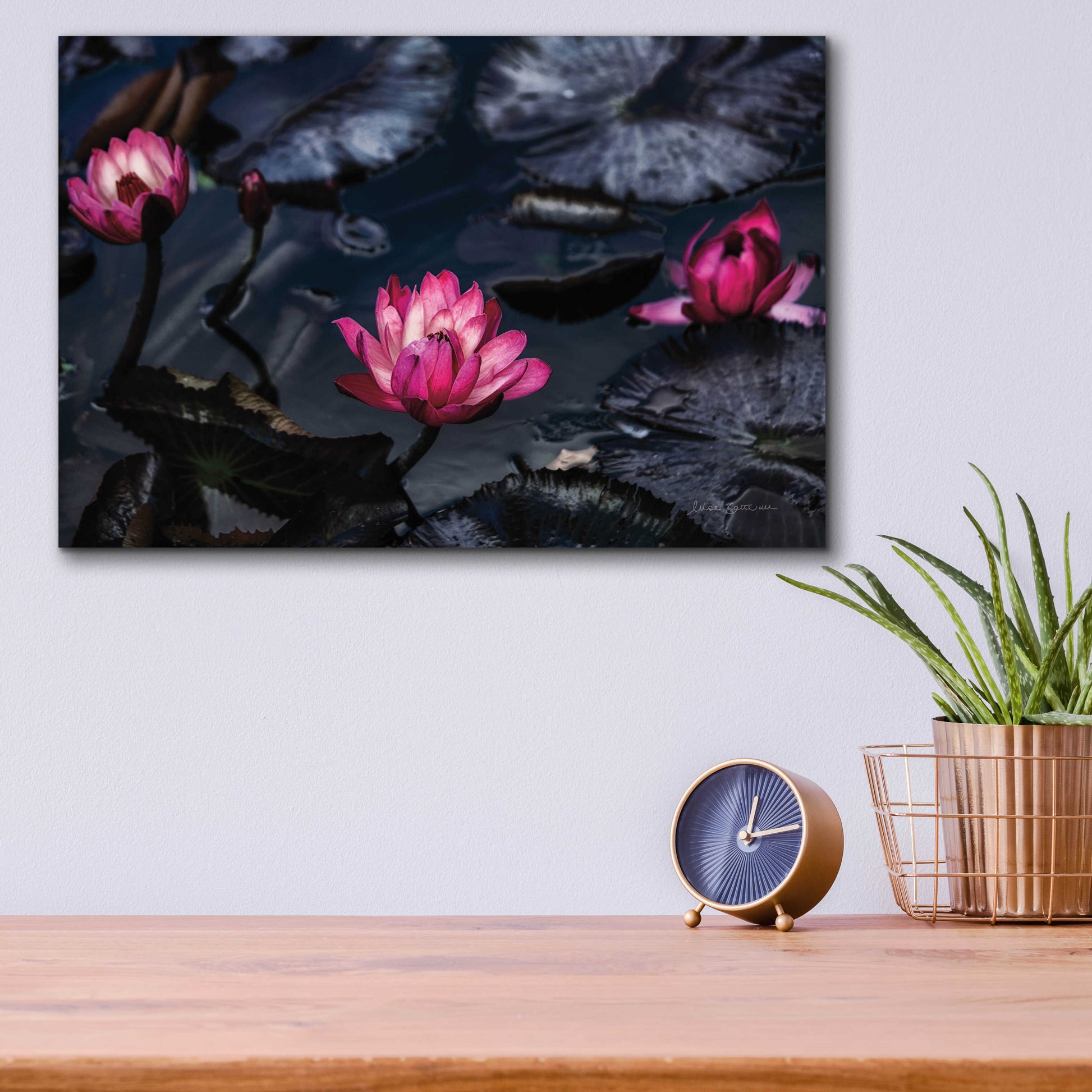 Epic Art 'Waterlilies' by Elise Catterall, Acrylic Glass Wall Art,16x12