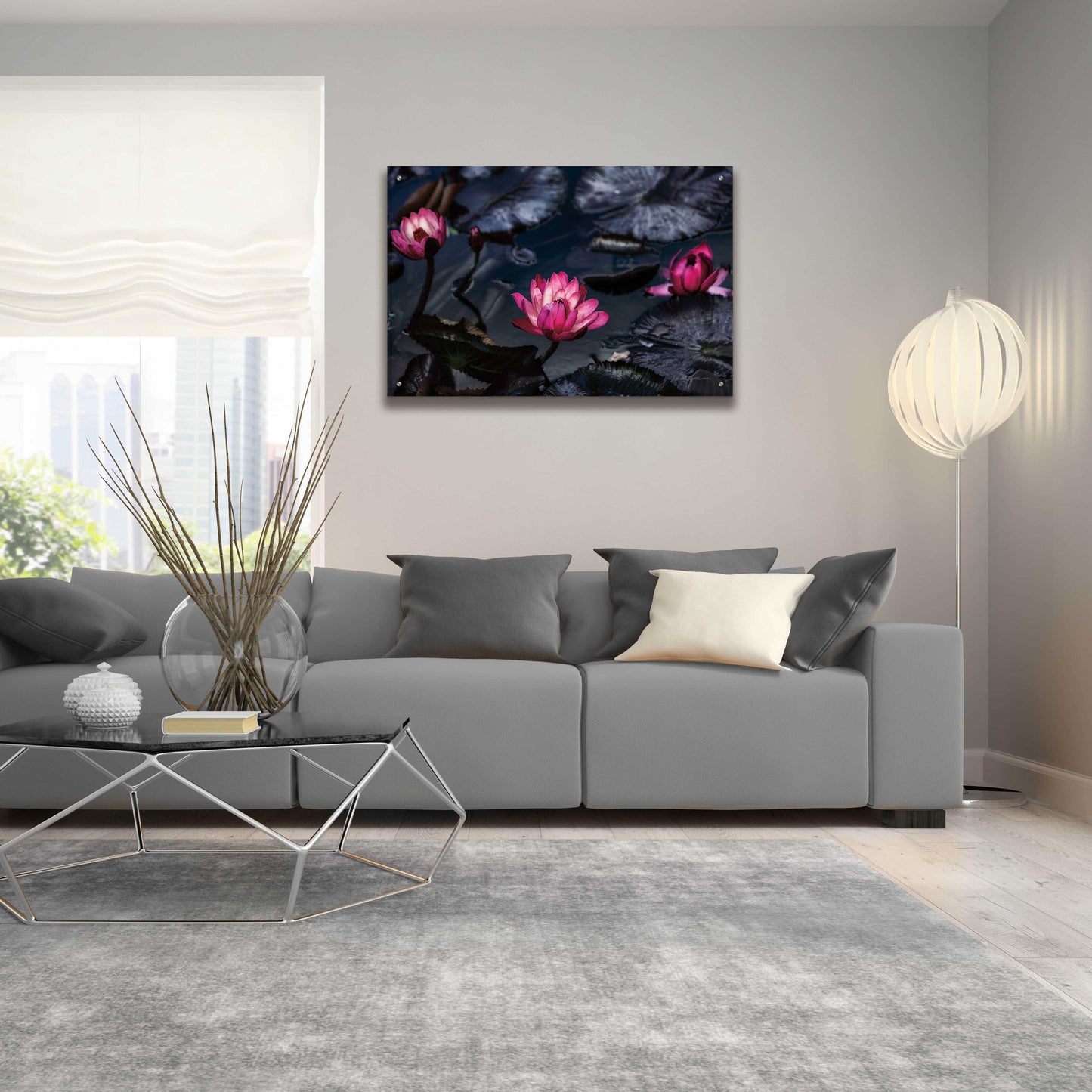 Epic Art 'Waterlilies' by Elise Catterall, Acrylic Glass Wall Art,36x24