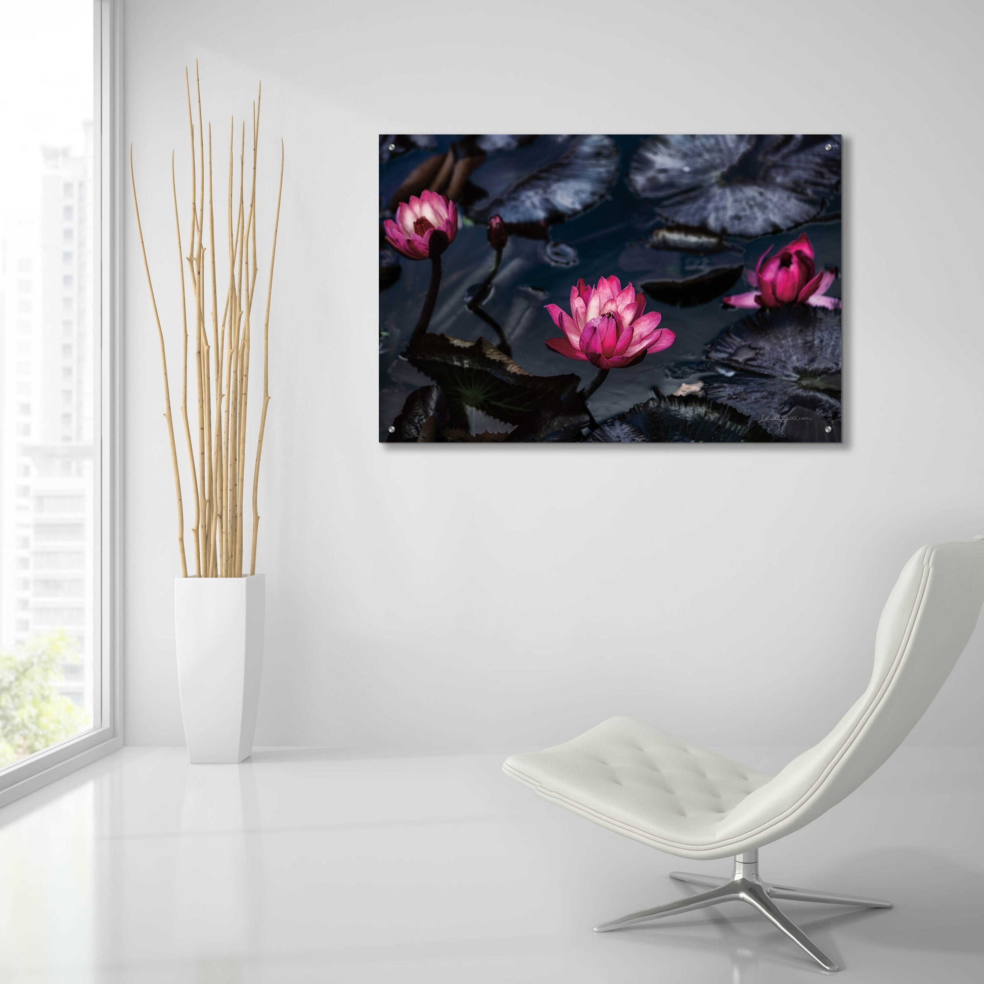 Epic Art 'Waterlilies' by Elise Catterall, Acrylic Glass Wall Art,36x24